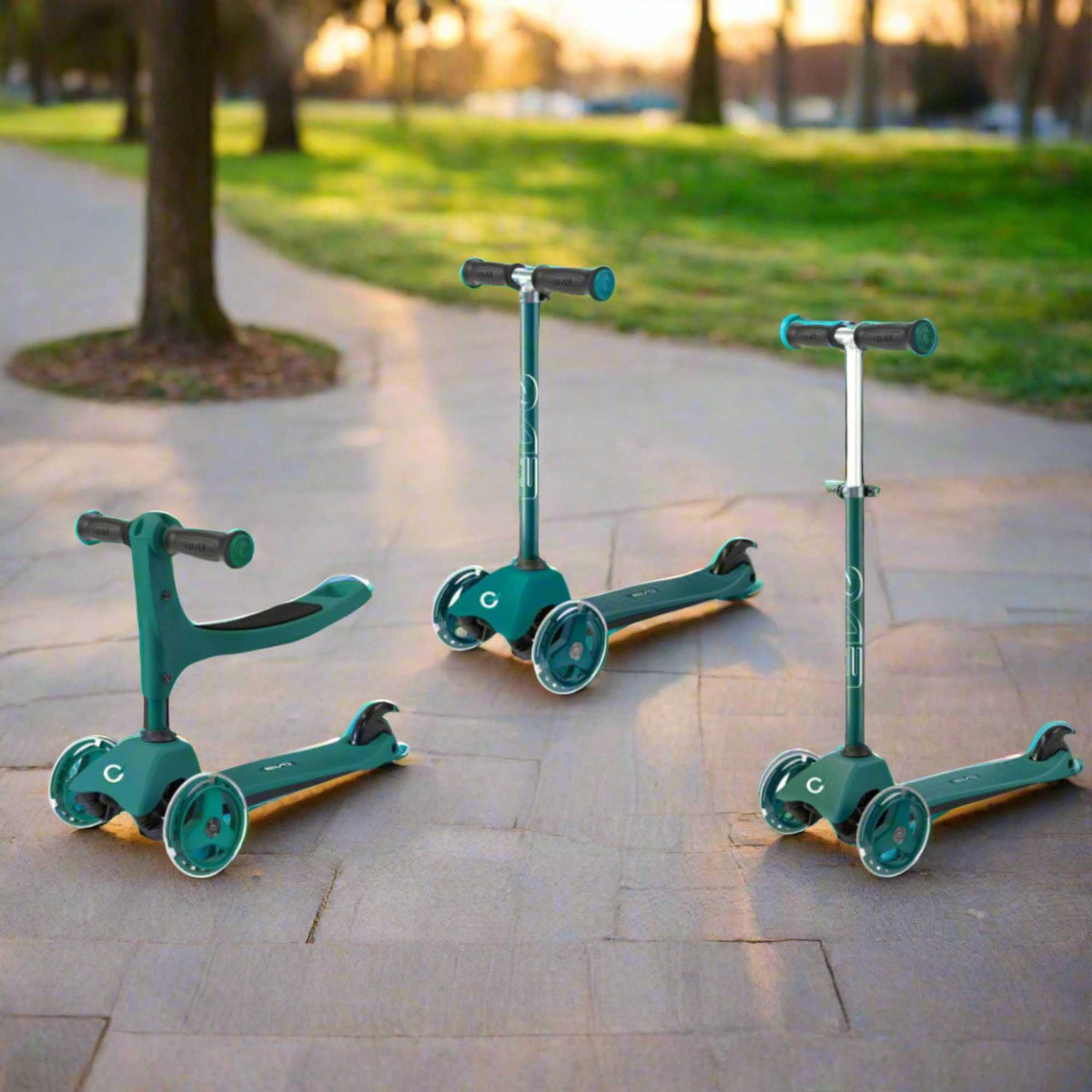 Evo 3 in 1 Cruiser Toddler Ride On & Scooter - Green