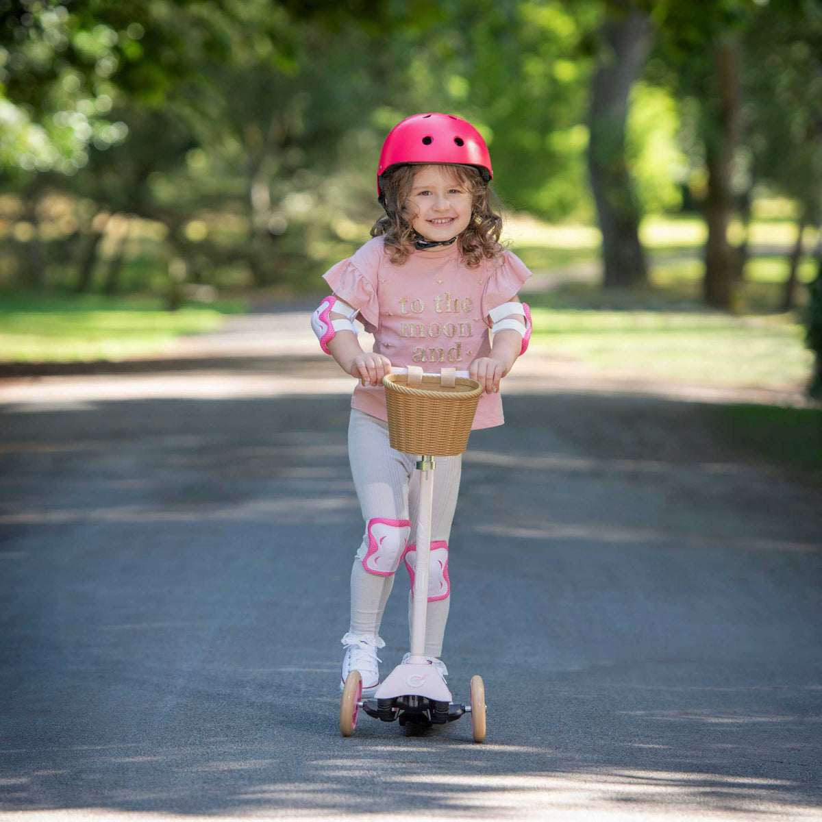EVO Mini Cruiser Scooter With Basket - Pink
