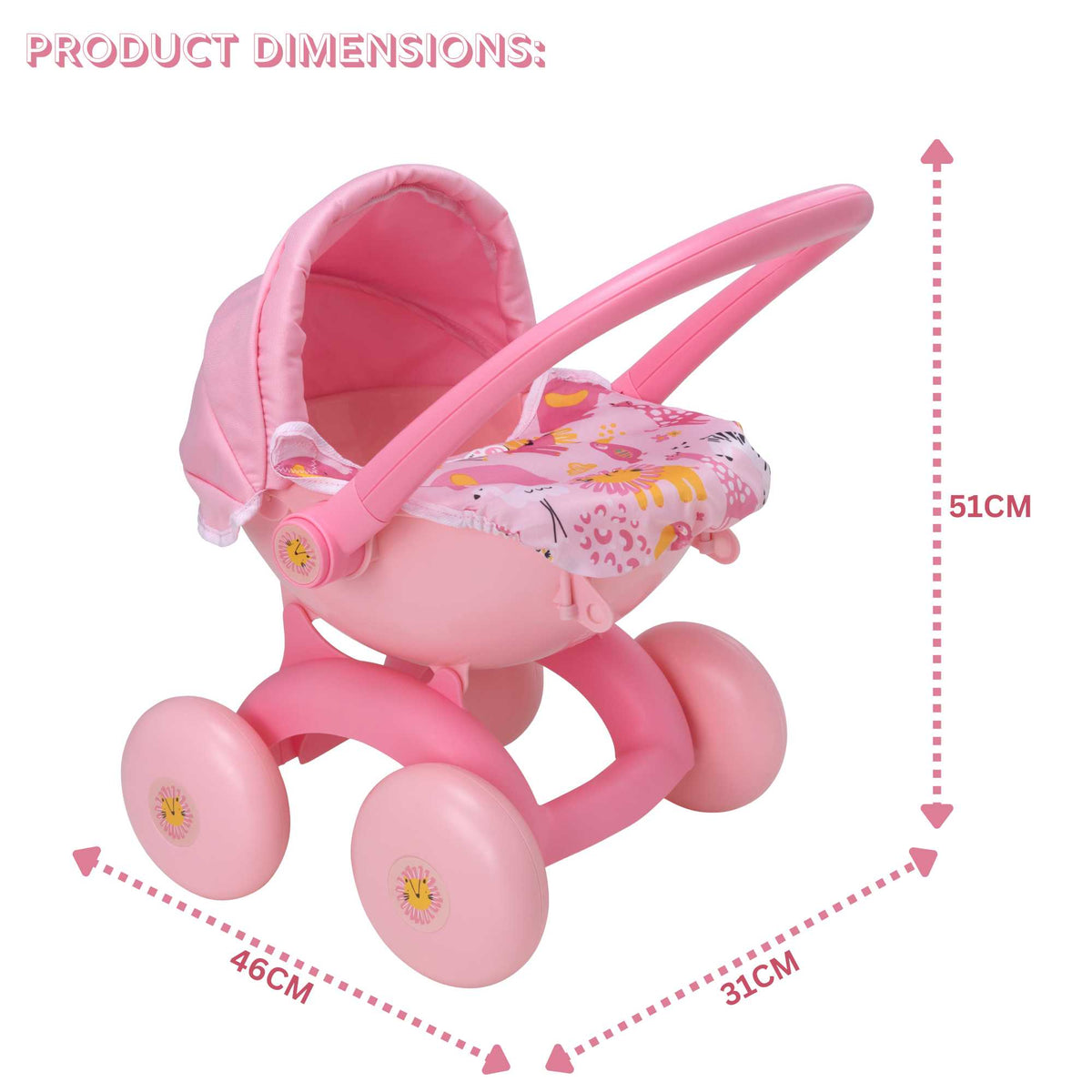 BabyBoo My First 4 in 1 Dolls Pram - Jungle