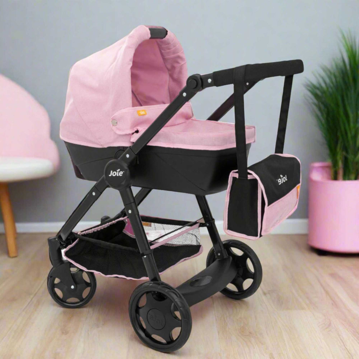 Joie Mytrax Dolls Pram - Pink & Black