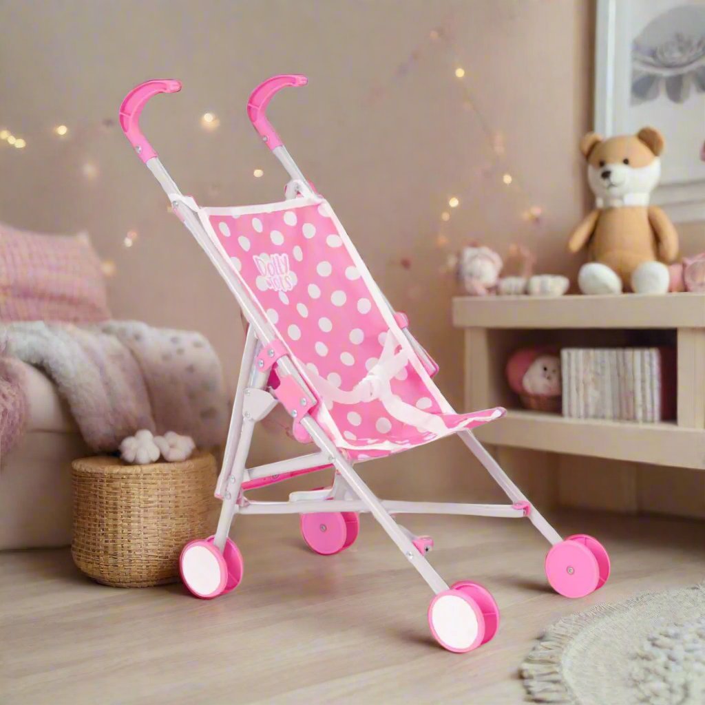 Dolly Tots Single Dolls Stroller - Pink