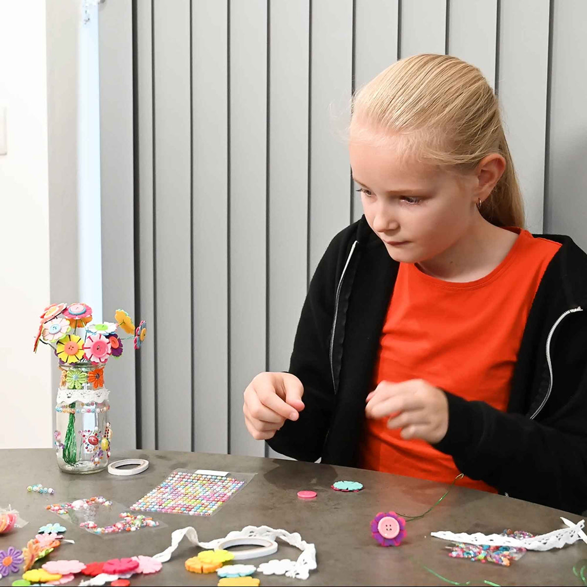Fun Craft Make Your Own Flower Bouquet Kit – 300+ Piece Kids Craft Set
