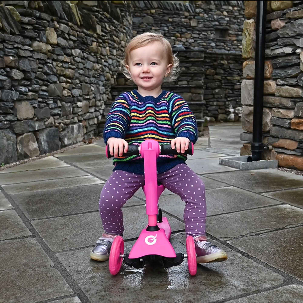 Evo 3 in 1 Cruiser Toddler Ride On & Scooter - Pink