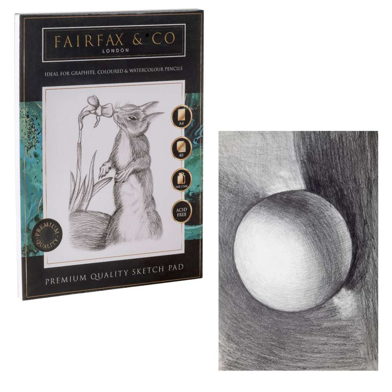 FairFax & Co A4 Sketch Pad 40 Sheets – Premium Drawing Paper for Pencil, Graphite & Charcoal