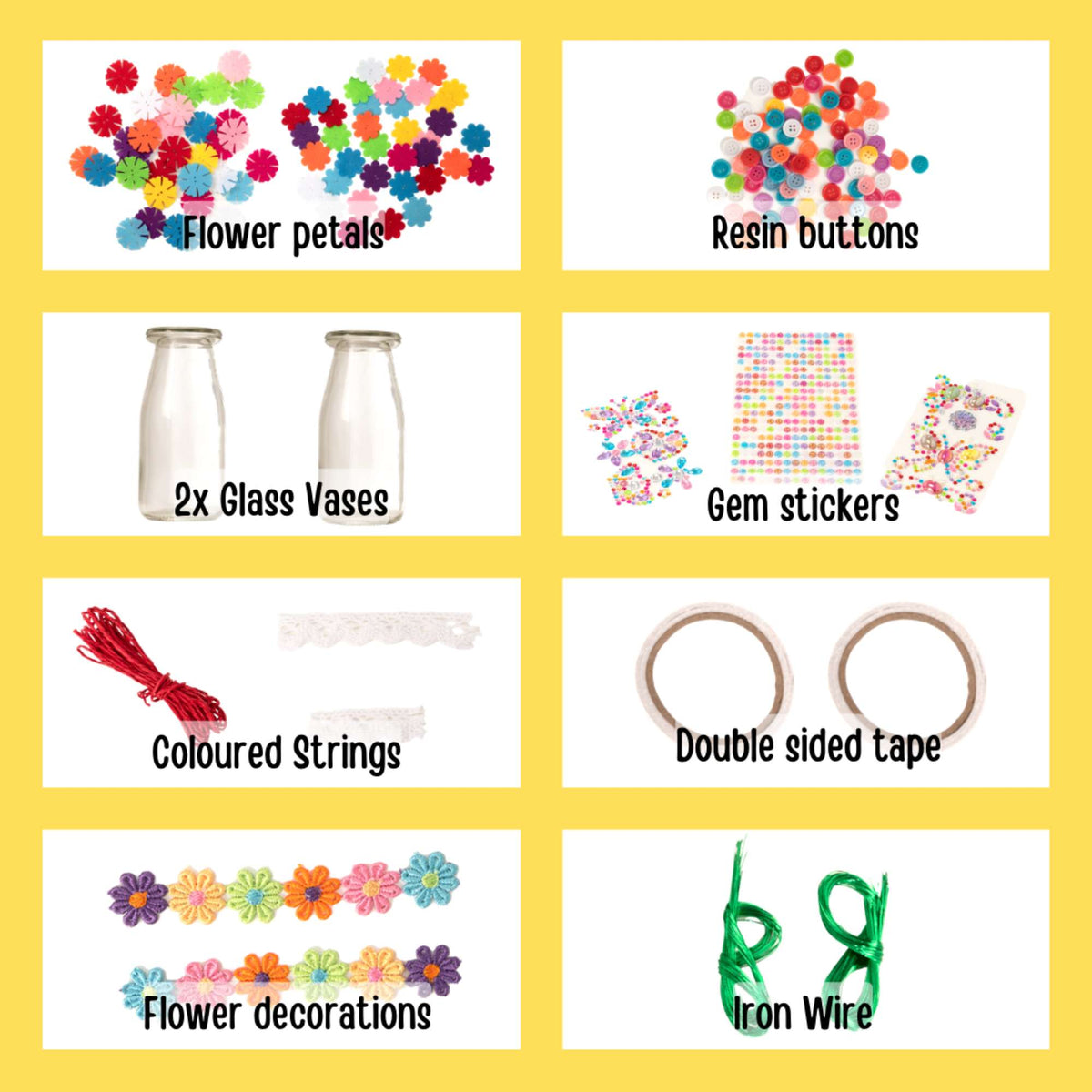 Fun Craft Make Your Own Flower Bouquet Kit – 300+ Piece Kids Craft Set