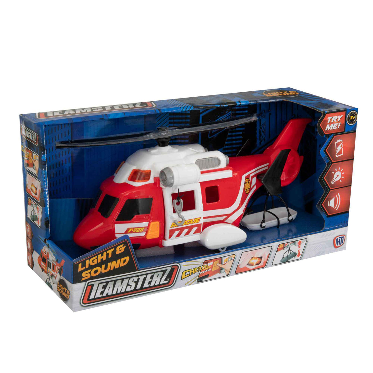 Teamsterz Mighty Machines Medium Light & Sound Fire Rescue Helicopter