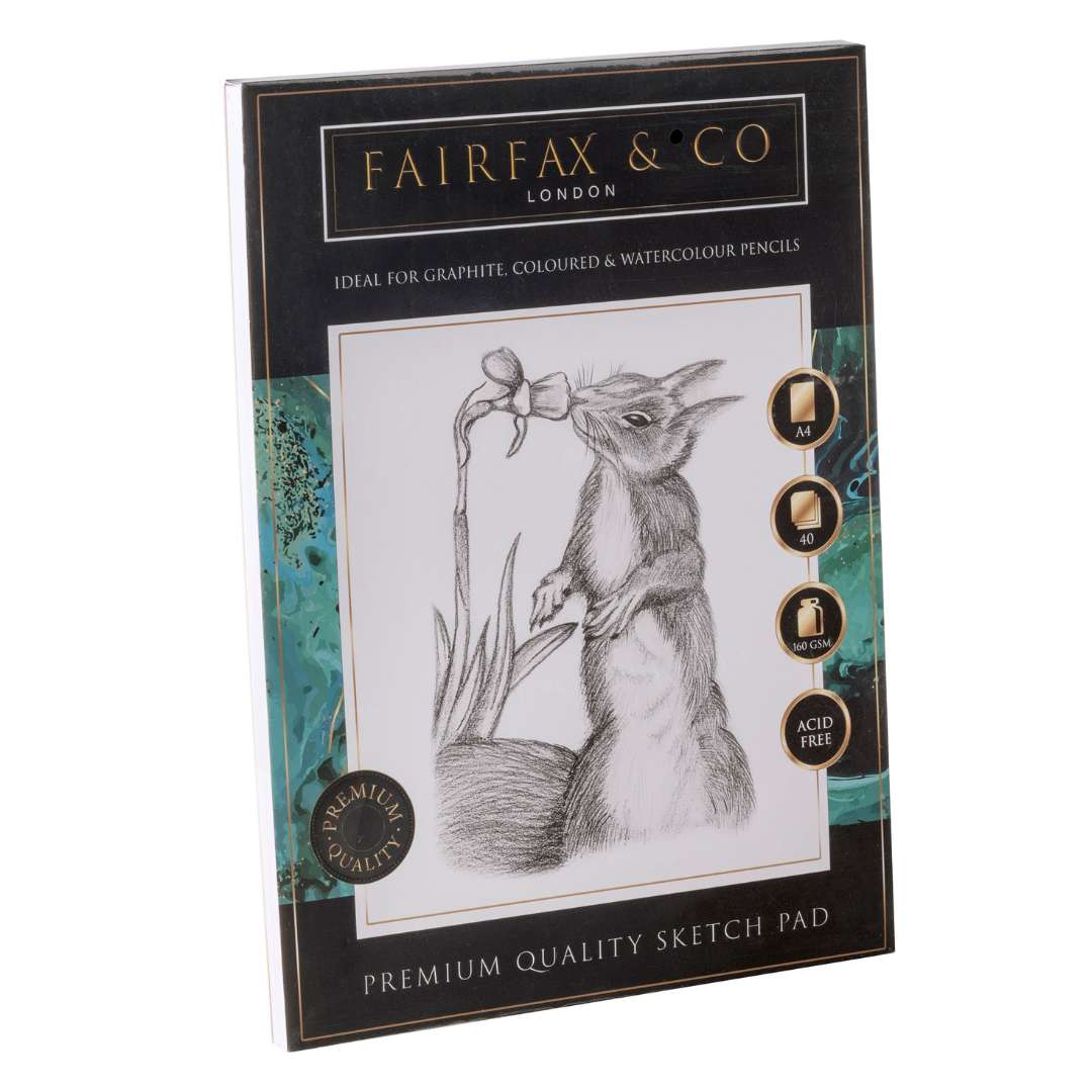 FairFax & Co A4 Sketch Pad 40 Sheets – Premium Drawing Paper for Pencil, Graphite & Charcoal