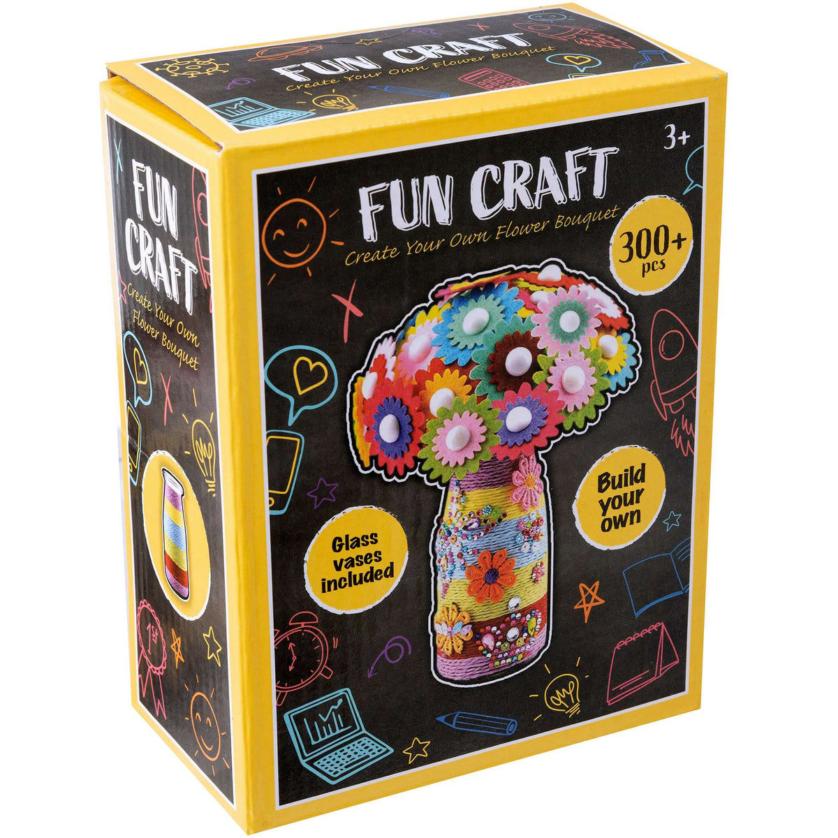 Fun Craft Make Your Own Flower Bouquet Kit – 300+ Piece Kids Craft Set