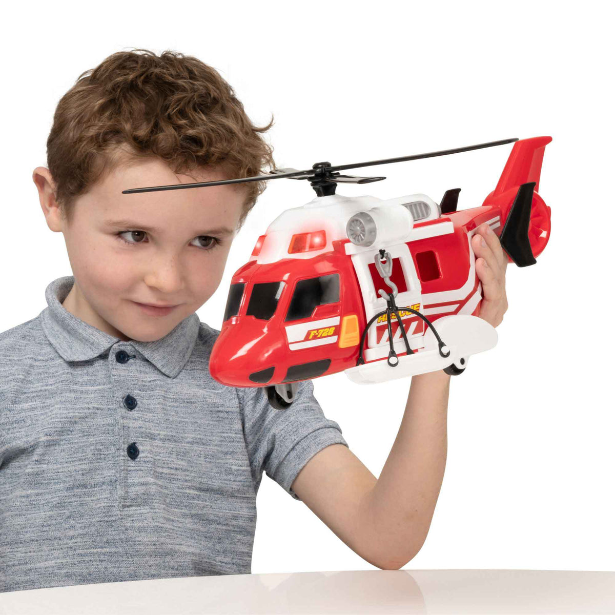 Teamsterz Mighty Machines Medium Light & Sound Fire Rescue Helicopter
