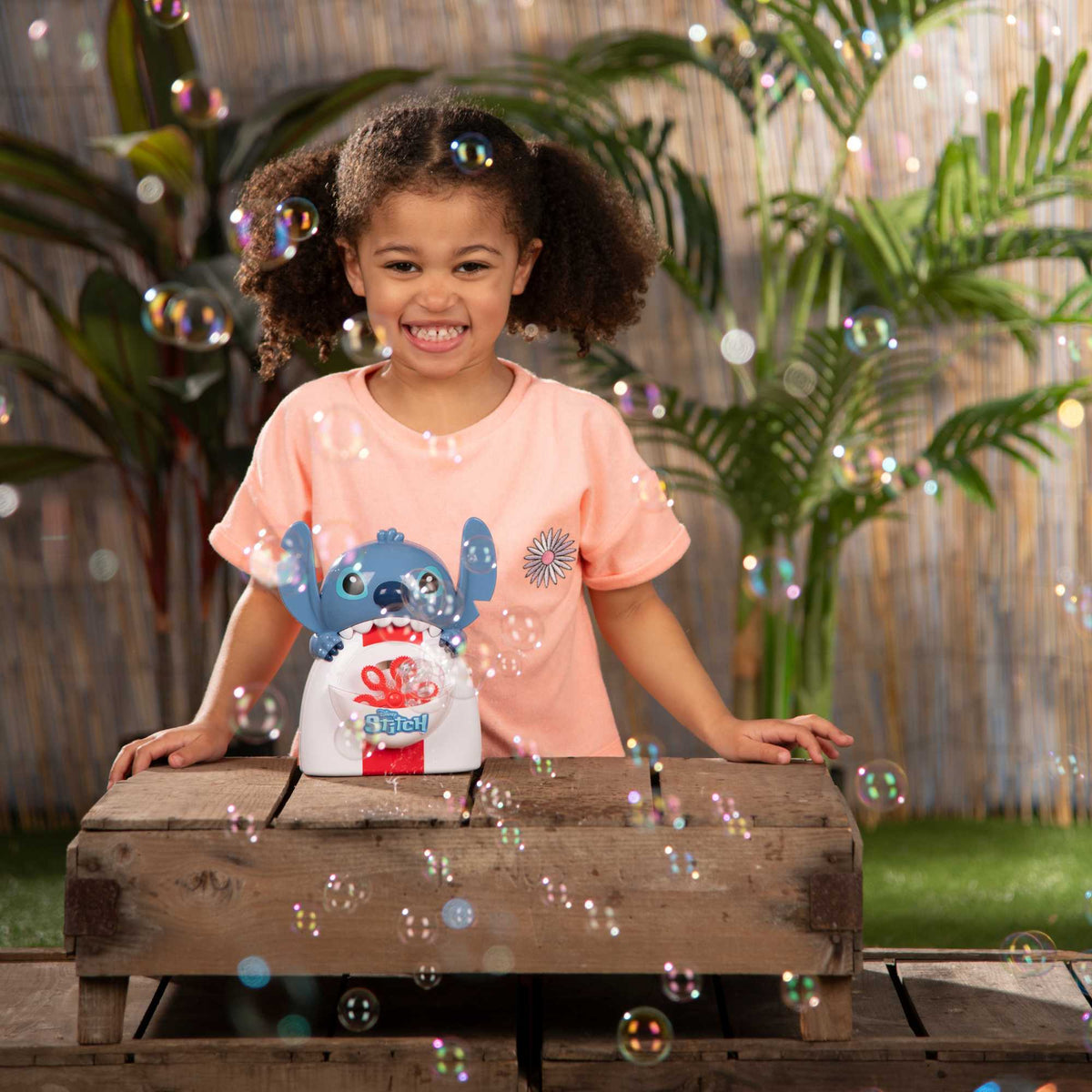 Disney Lilo &amp; Stitch Bubble Machine - Includes Bubble Solution Bubble Toys
