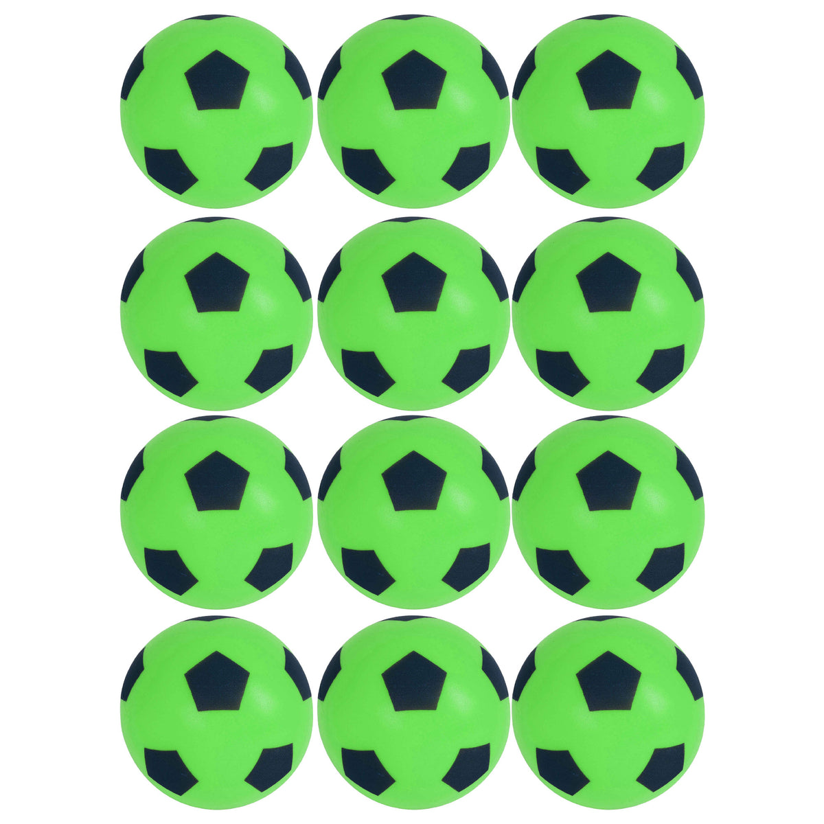 Foam Football Pack Of 12 - Green (19.4cm) Footballs