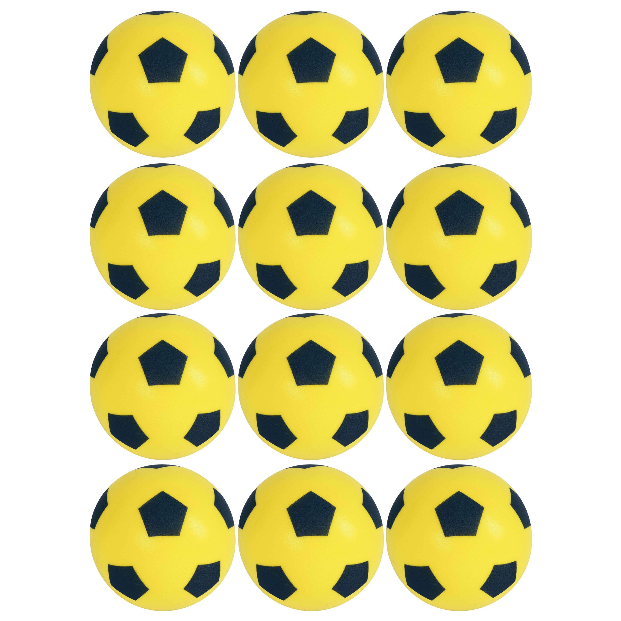 Foam Football Pack Of 12 - Yellow (19.4cm )