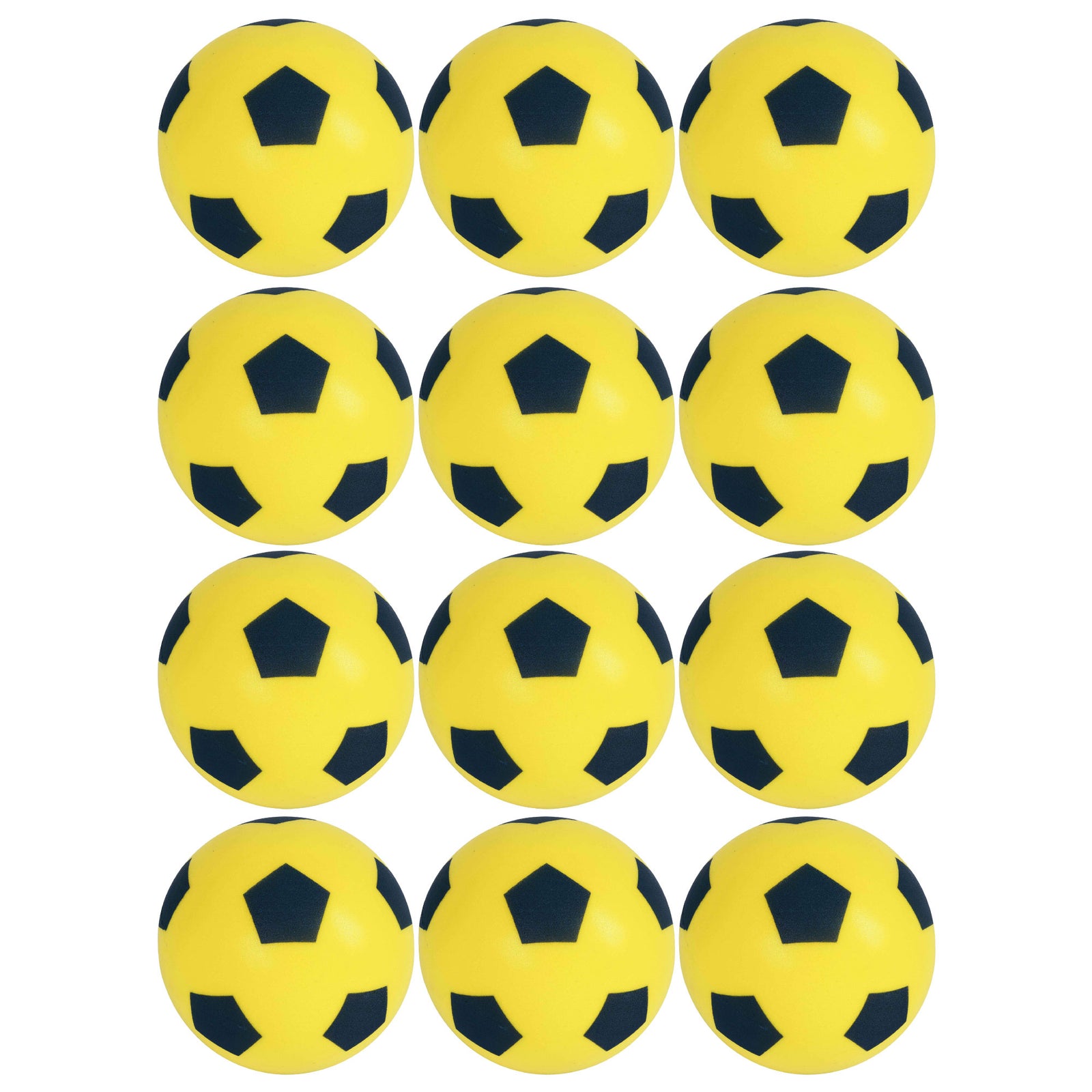 Foam Football Pack Of 12 - Yellow (19.4cm)