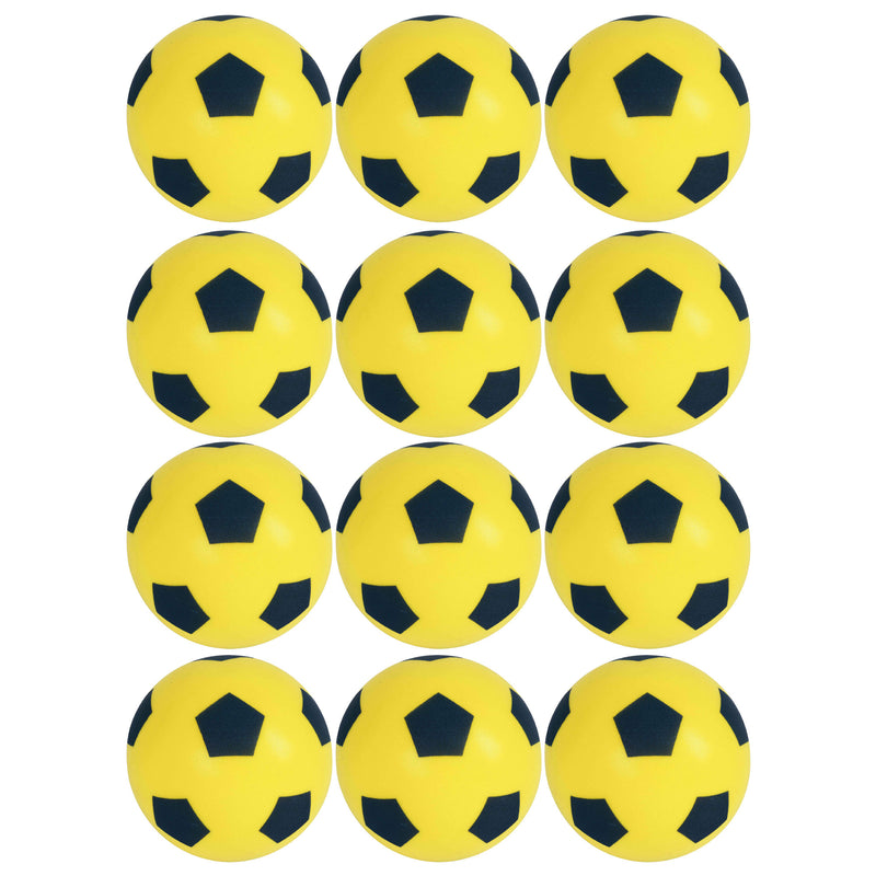 Foam Football Pack Of 12 - Yellow (19.4cm )