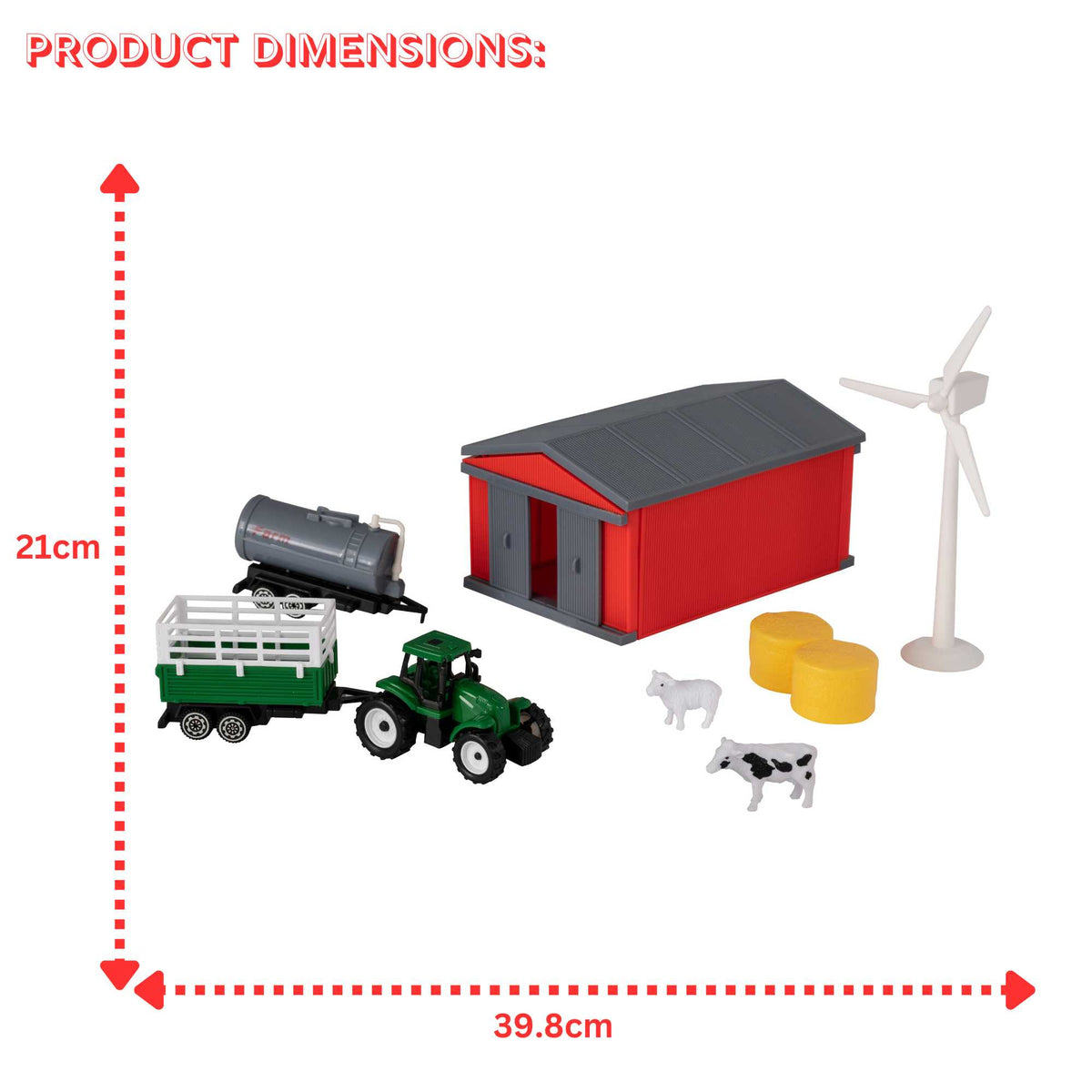 Farmyard Playset is perfect for imaginative play, this educational toy set teaches children about farm life, animal care, and sustainable energy. The playset encourages creativity, social skills, and problem-solving abilities in kids