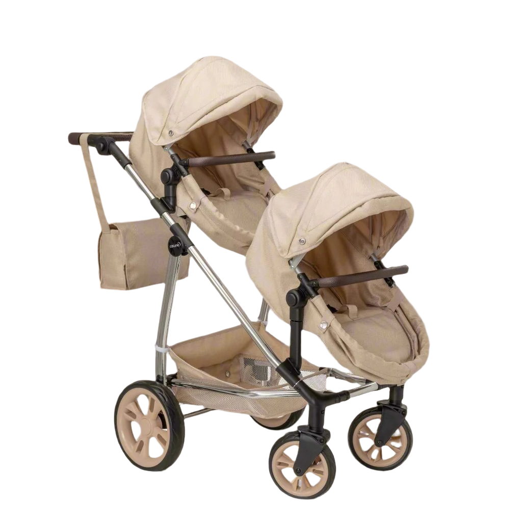 Celuna Premium Stone Twin Dolls Travel System - 9 Play Patterns Doll & Action Figure Accessories