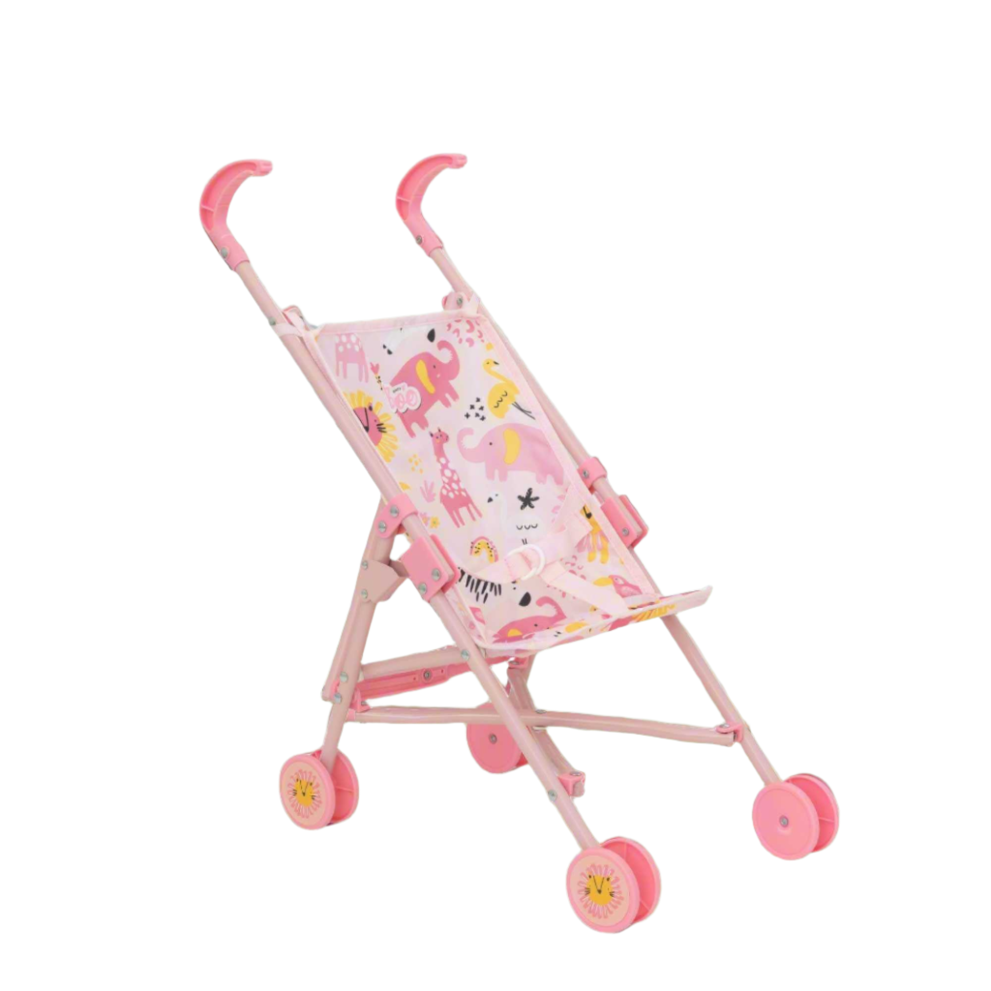 BabyBoo Single Dolls Stroller - Pink Jungle Print Dolls Buggy Pushchairs