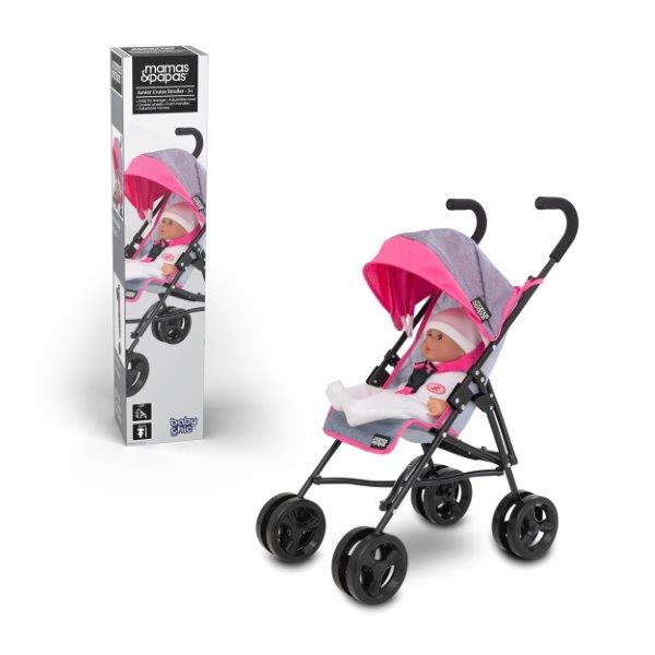 Mamas &amp; Papas Junior Cruise Stroller, designed for children&#39;s imaginative play, featuring a sleek and modern design with sturdy frame and smooth-rolling wheels, perfect for pretend outings with dolls.