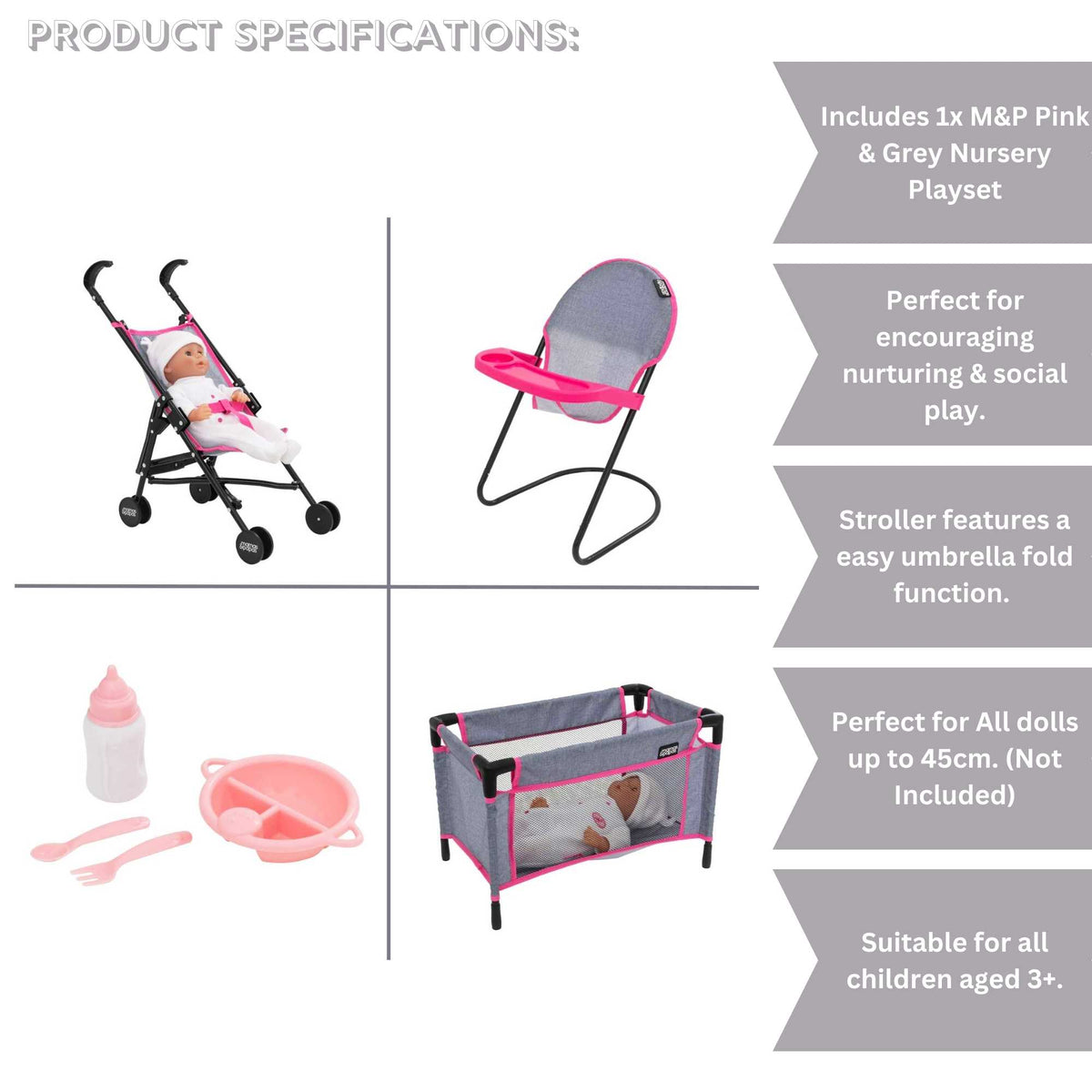 Mamas &amp; Papas Dolls Nursery Playset Dolls Accessories