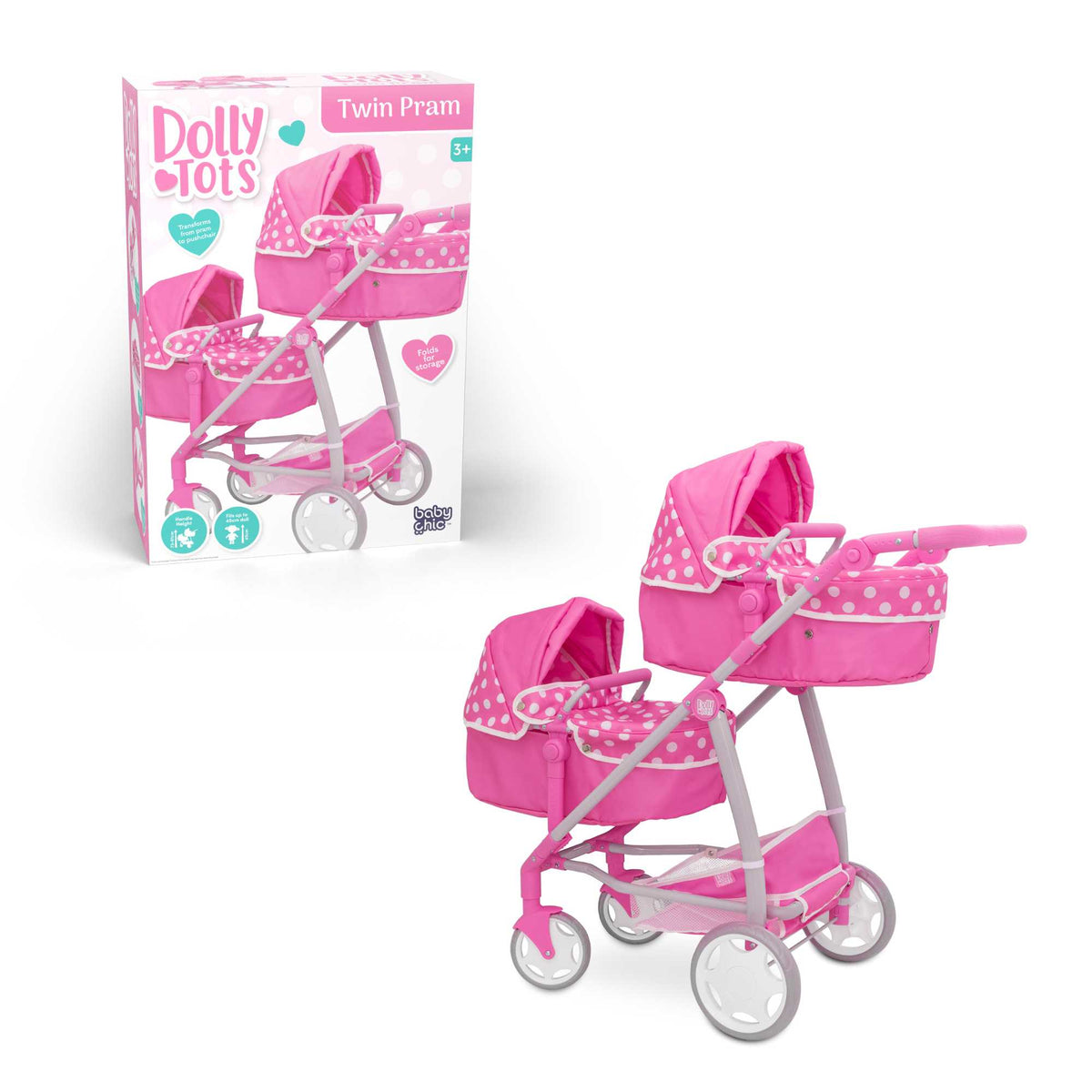 Dolly Tots Twin Dolls Pram