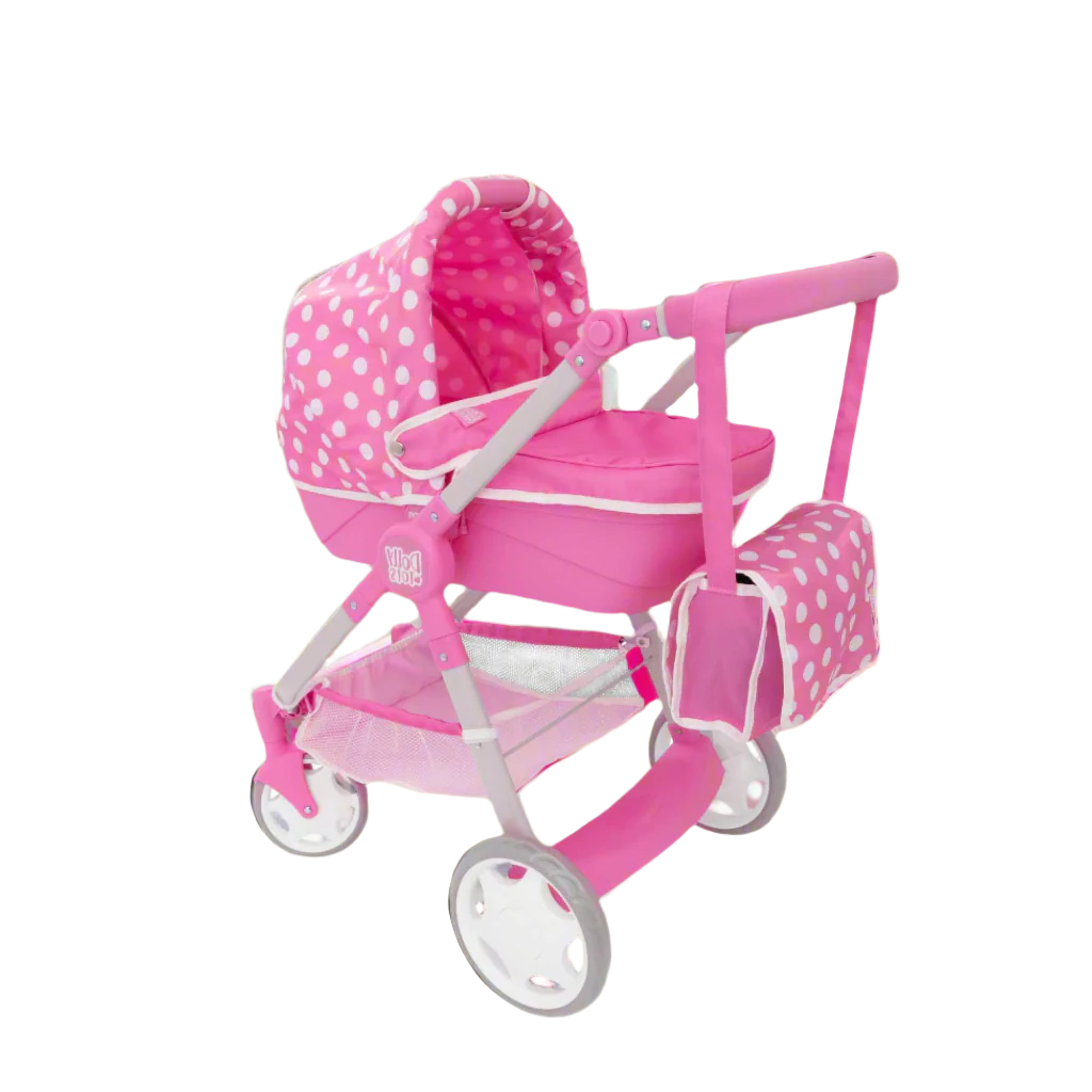Dolly Tots Junior Roamer Dolls Pram - Modern and Versatile Toy Pram for Dolls with Adjustable 