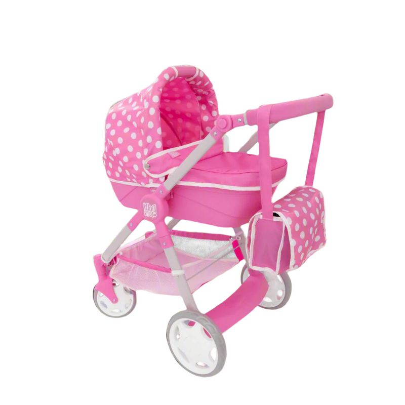 Dolly Tots Junior Roamer Dolls Pram - Modern and Versatile Toy Pram for Dolls with Adjustable 