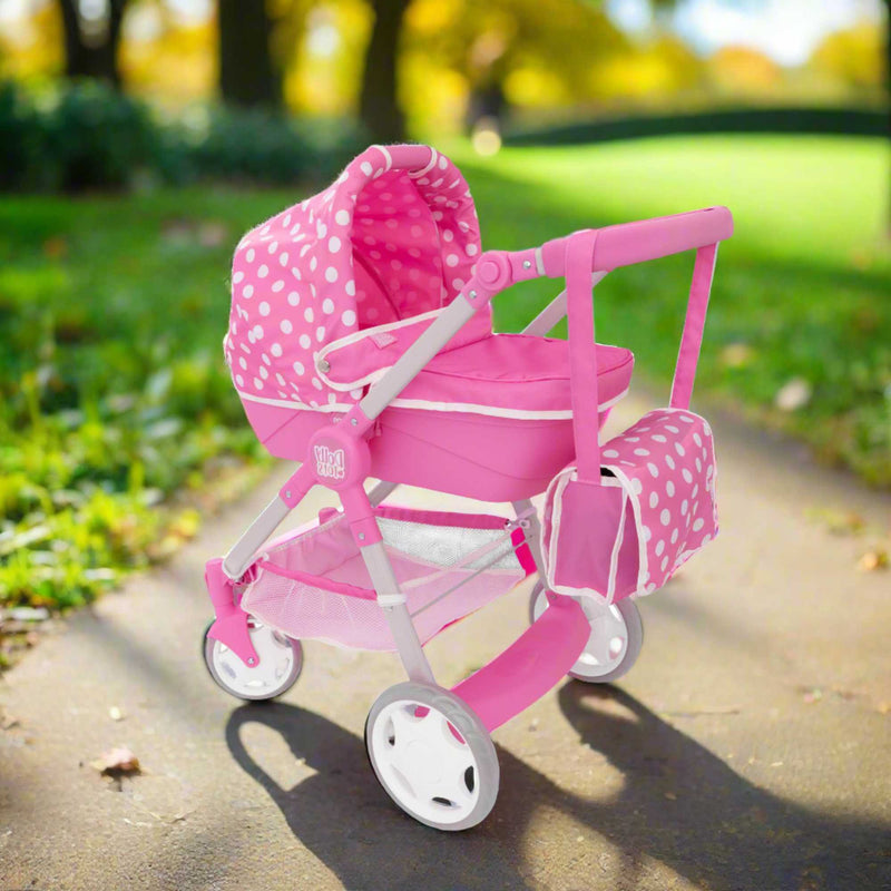 Dolly Tots Junior Roamer Dolls Pram - Modern and Versatile Toy Pram for Dolls with Adjustable 