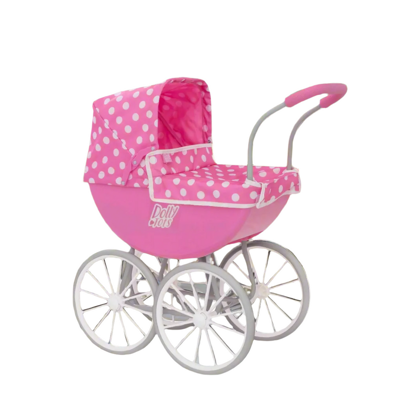 Dolly Tots My First Carriage Dolls Pram - Charming and Durable Toy Pram for Dolls, Perfect for Young Children