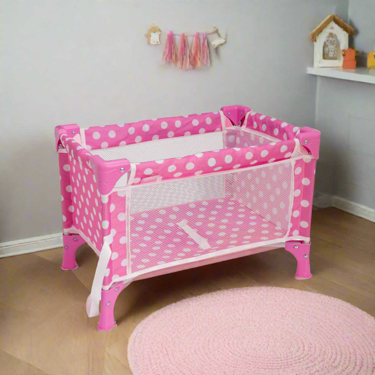 Dolly Tots Travel Dolls Cot - Portable and Compact Toy Cot for Dolls, Perfect for Travel and Playtime