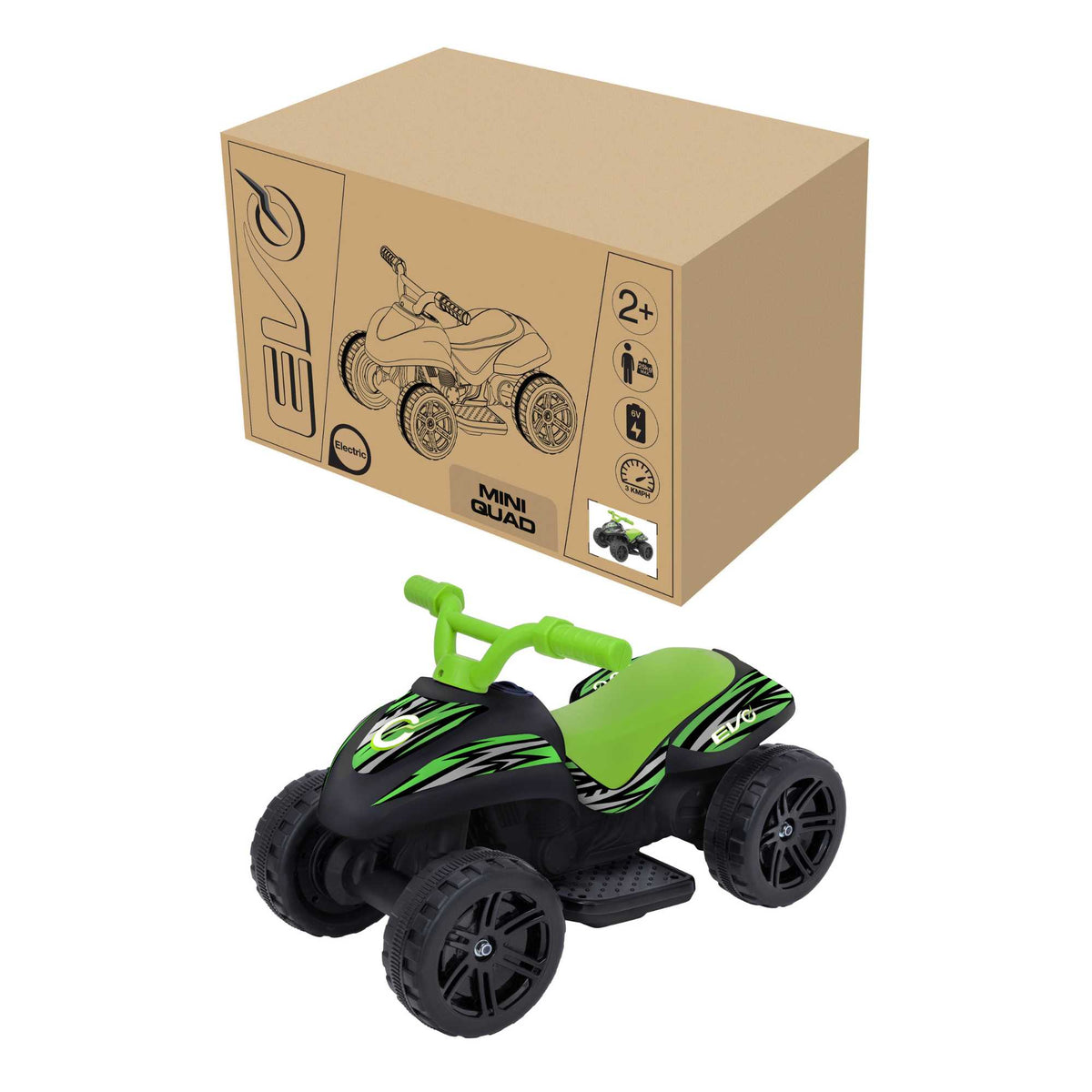 Evo 6V Kids Electric Ride-On Venom Quad Bike Electric Ride Ons