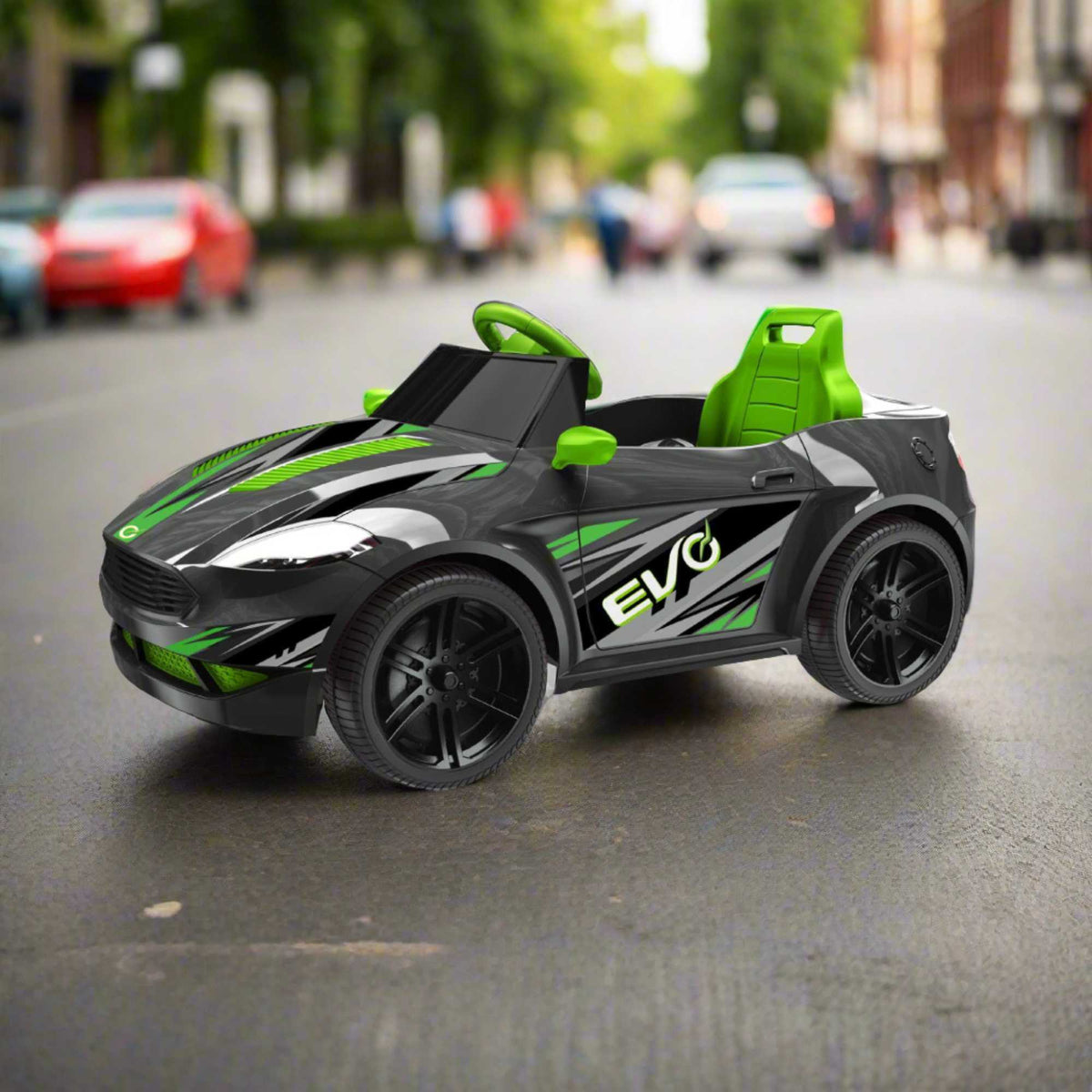 EVO 6v Kids Electric Ride-On Venom Sports Car Green