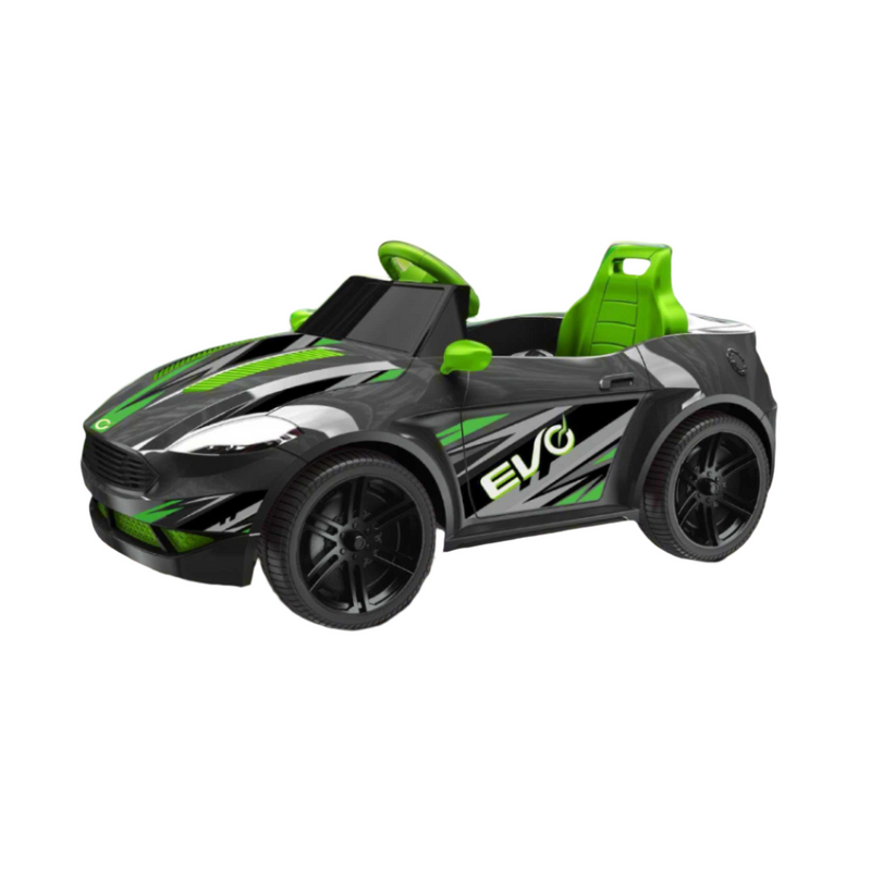 Green EVO 6V Kids Electric Ride-On Venom Sports Car – Stylish battery-powered toy car with realistic design, working lights, and smooth ride for young drivers.