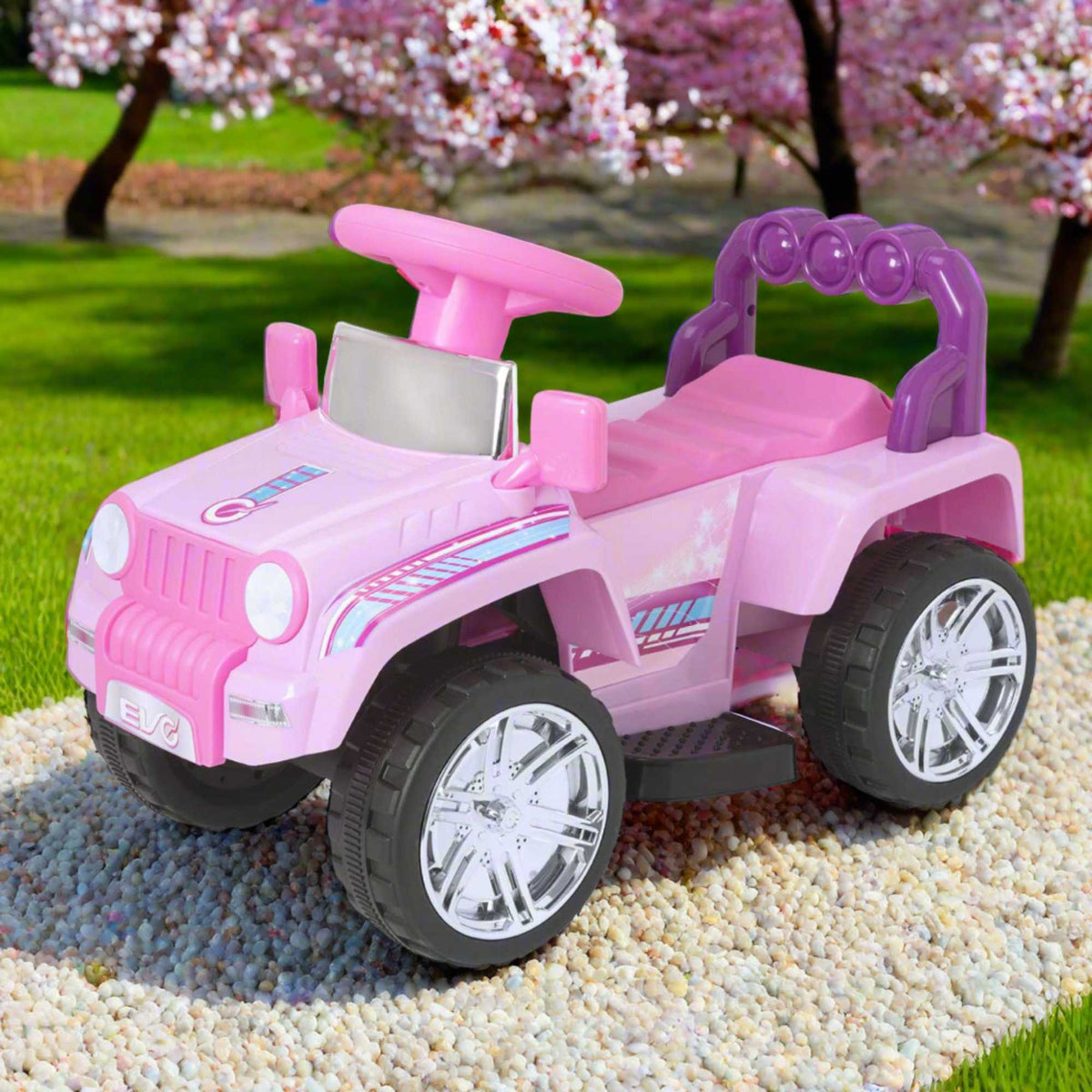 Evo 6V Kids Electric Ride On Pink Shimmer 4X4 Truck Electric Ride Ons