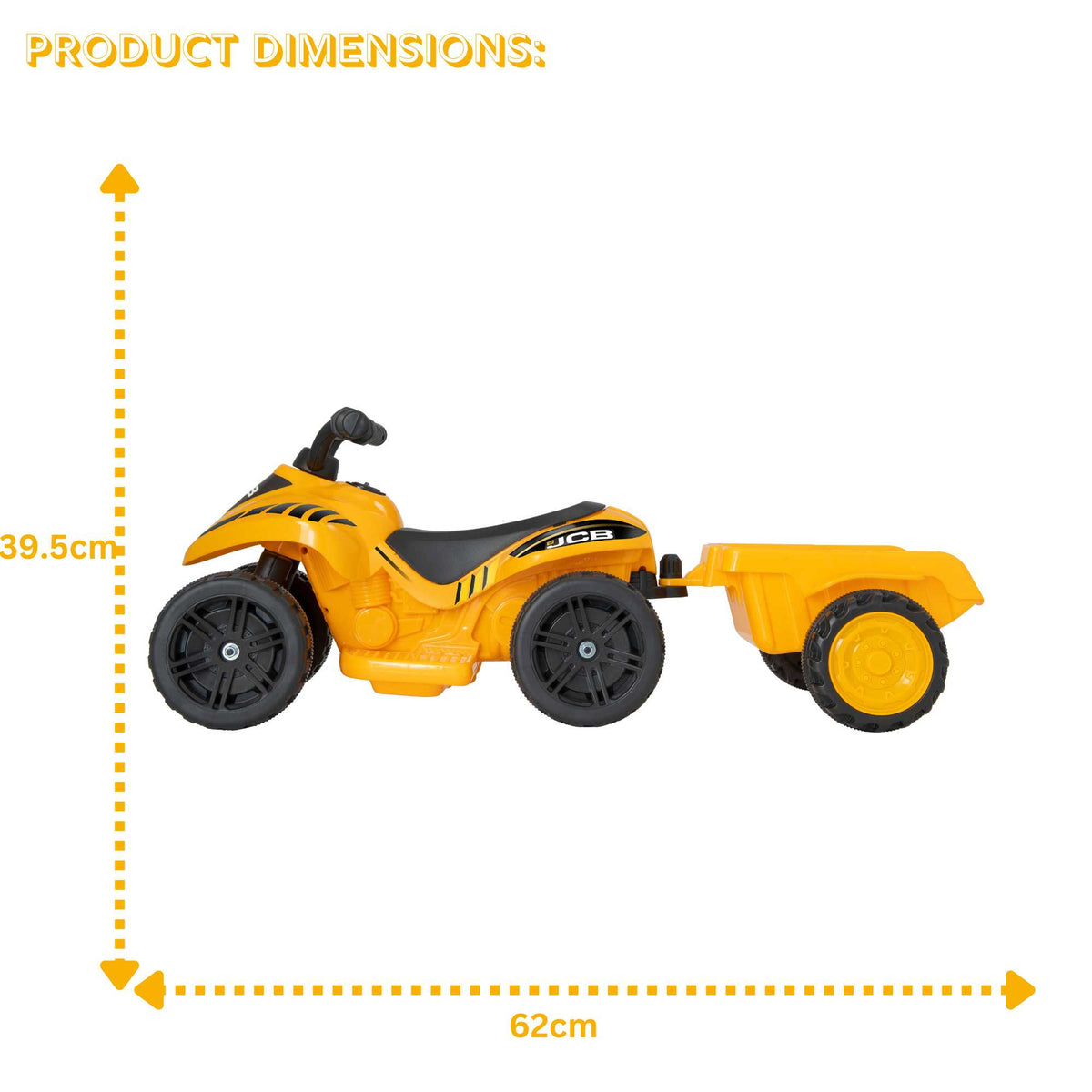 JCB Battery Operated Mini Quad Ride-On With Trailer Electric Ride Ons