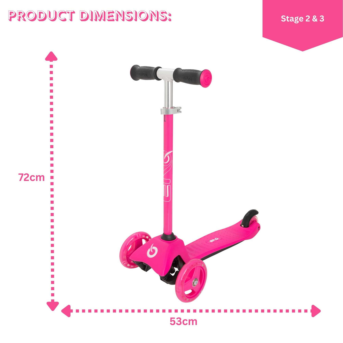 Evo 3 in 1 Cruiser Toddler Ride On &amp; Scooter - Pink Scooters