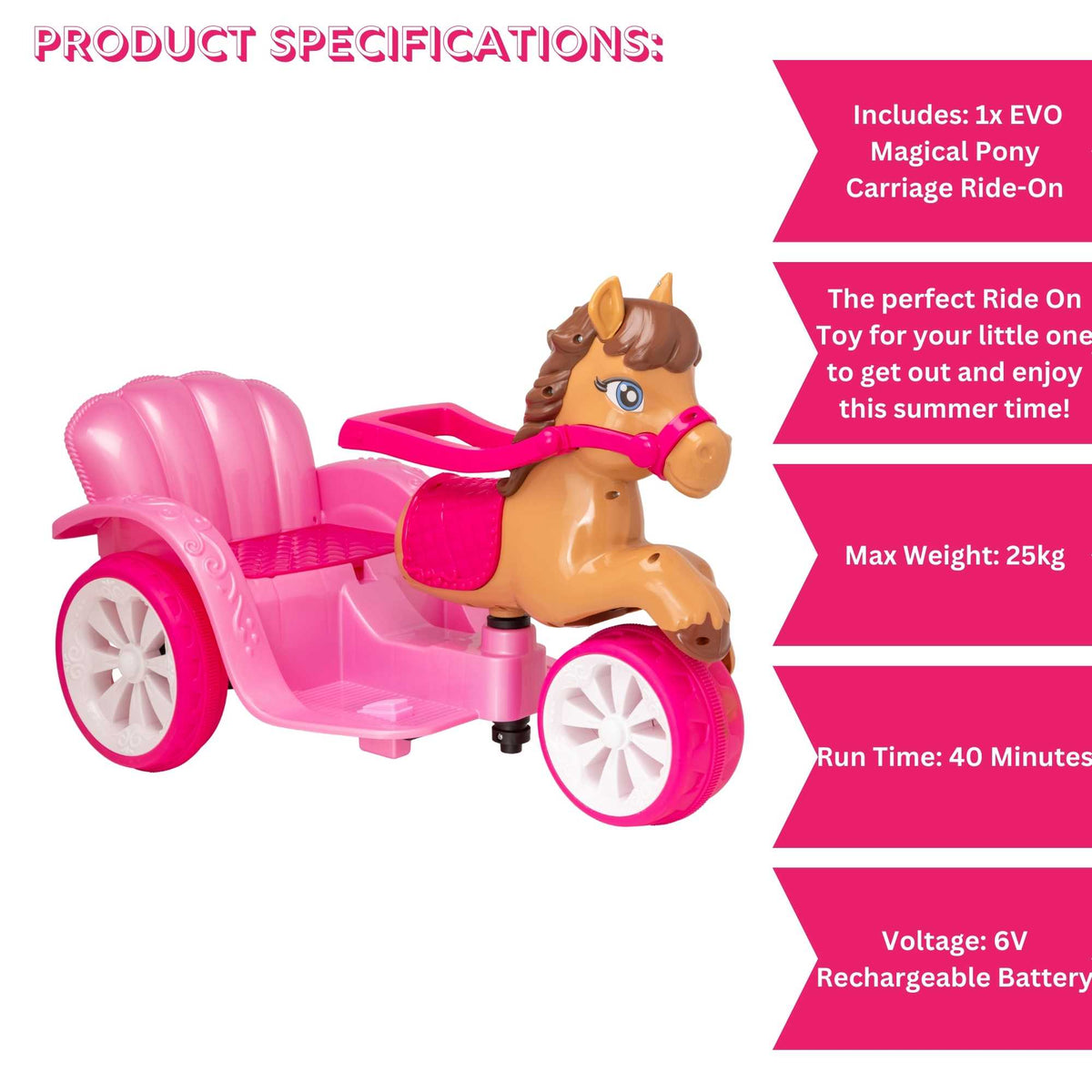 EVO Electric Pony Carriage Childrens Ride On Electric Ride Ons