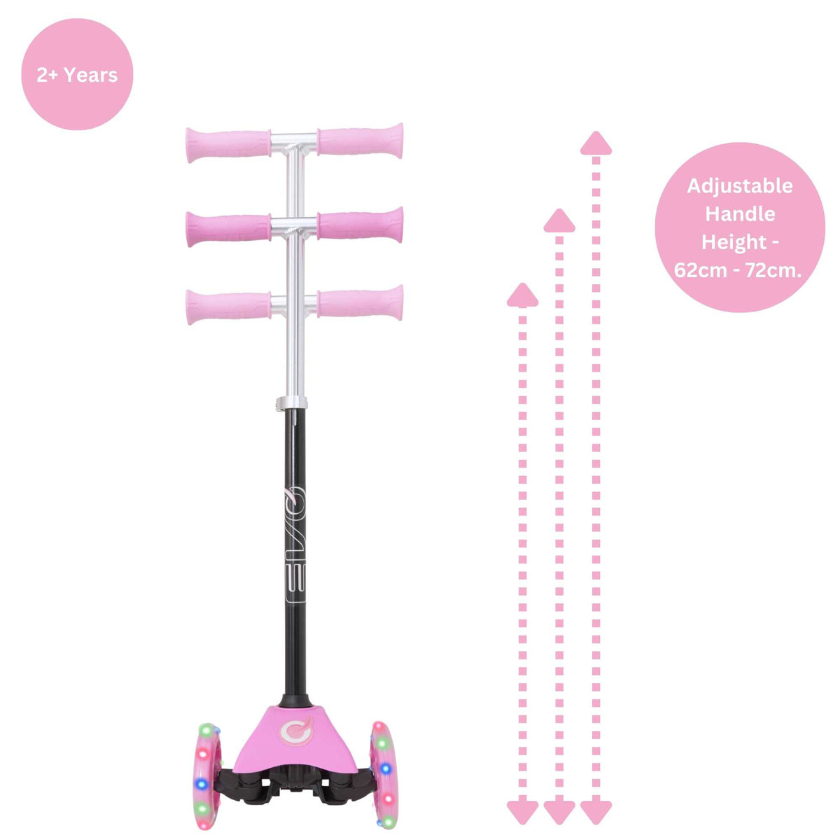 EVO Light Up Mini Cruiser Scooter  - Baby Pink Scooters