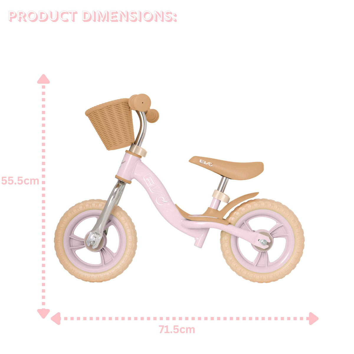 EVO Balance Bike with adjustable seat and handlebars, lightweight and durable frame, perfect for teaching children balance and coordination.