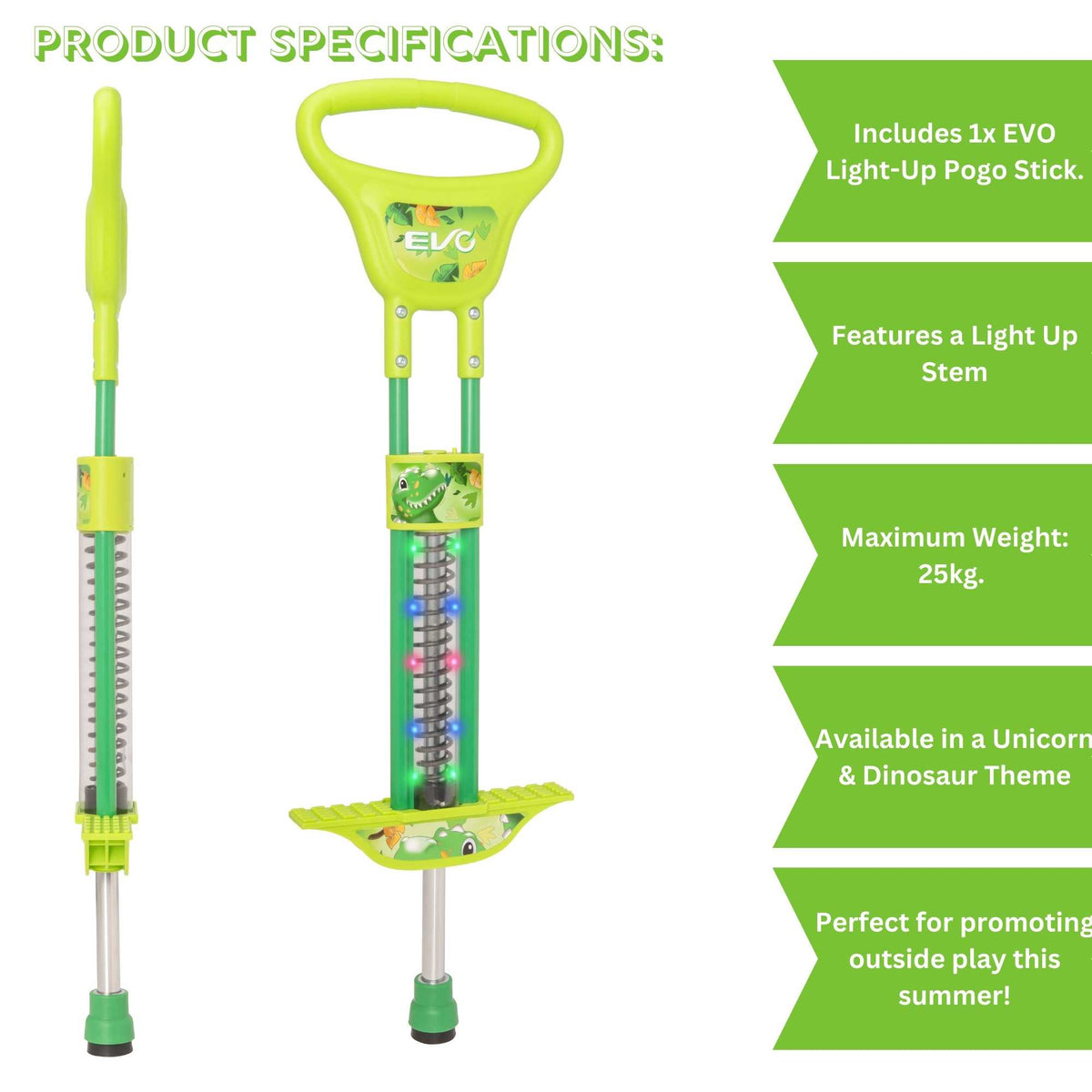 EVO Light-Up Pogo Stick - Dino Garden Toys &amp; Games