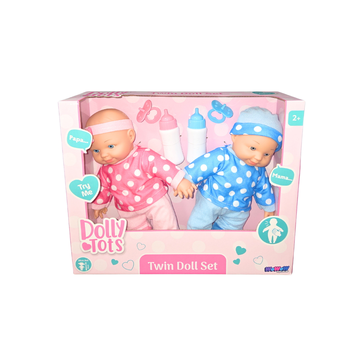 Dolly Tots Twin 30cm Dolls Playset - Soft Bodied Talking Dolls Dolls