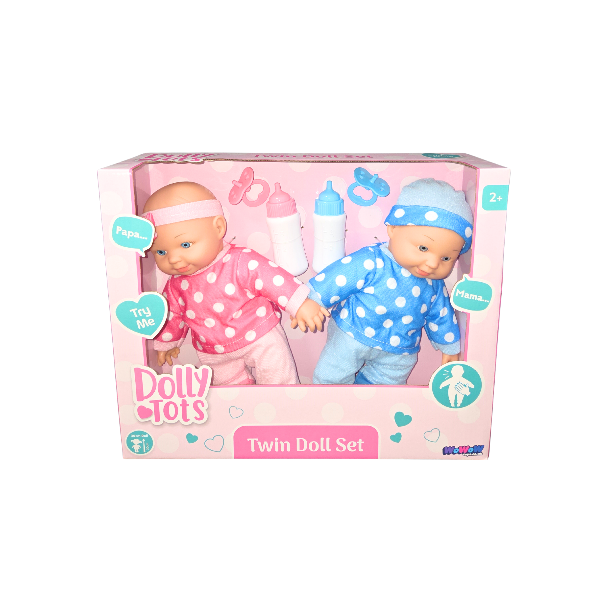 Dolly Tots Twin 30cm Dolls Playset - Soft Bodied Talking Dolls Dolls