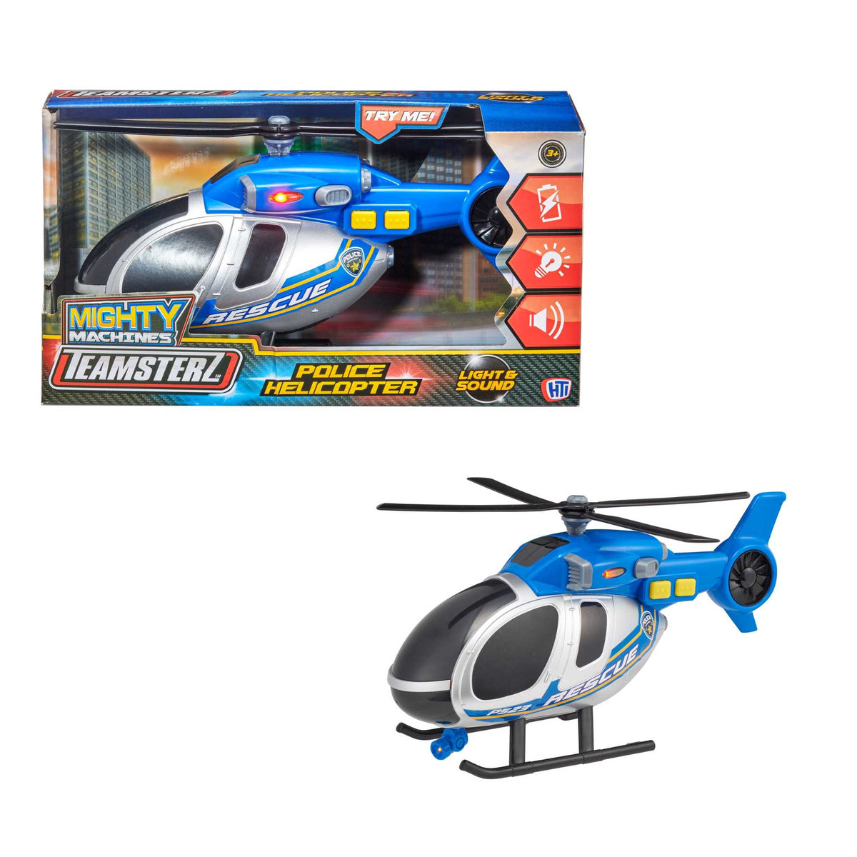 Teamsterz Lights &amp; Sounds Police Helicopter - Medium