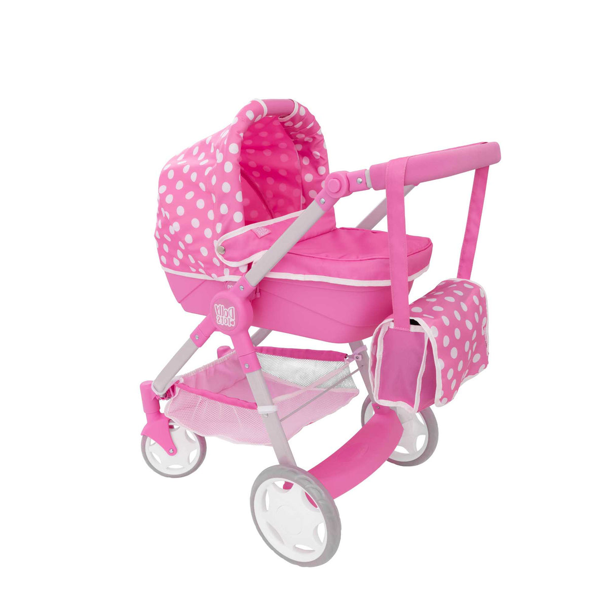 Dolly Tots Junior Roamer Dolls Pram - Modern and Versatile Toy Pram for Dolls with Adjustable Handle