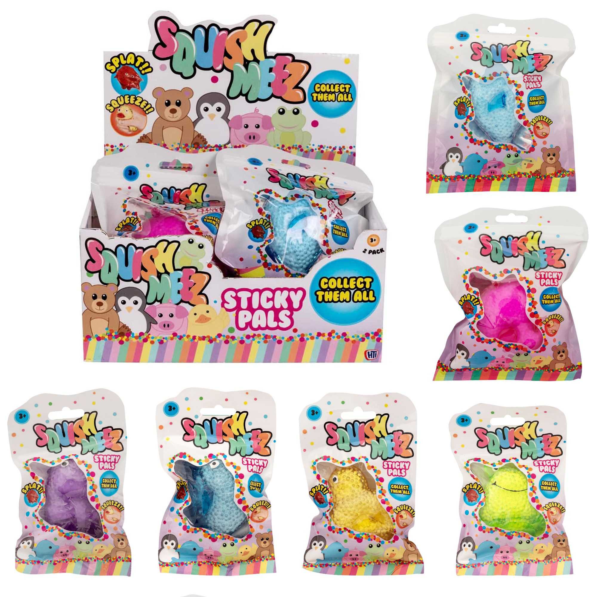 Squish-Meez Sticky Pals 12 Pack Fidget Toys Toy Playsets