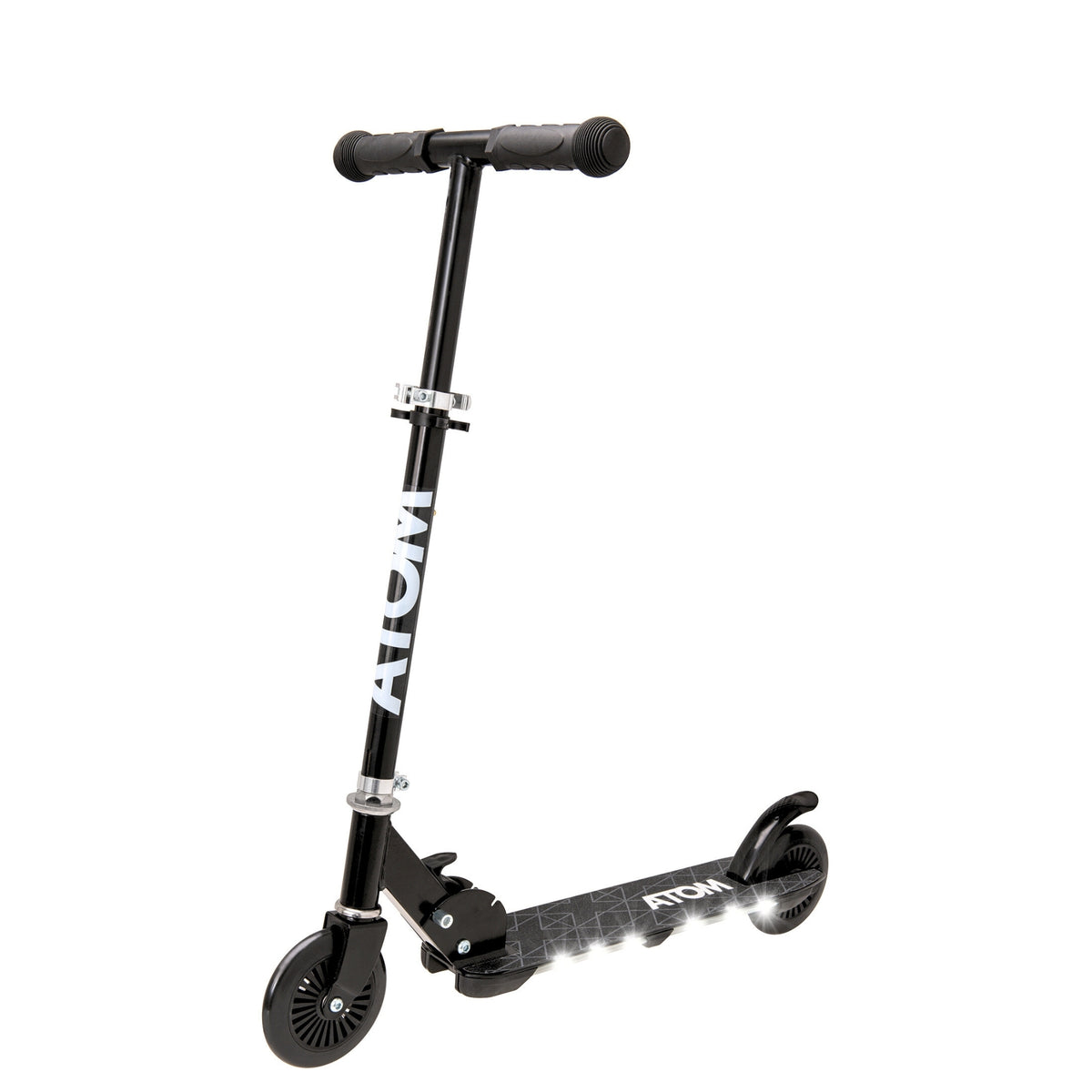 ATOM Night Flash Scooter for Kids – 2-Wheel Light-Up Scooter with LED Flashing Deck and Wheels, Foldable and Adjustable for Ages 5+