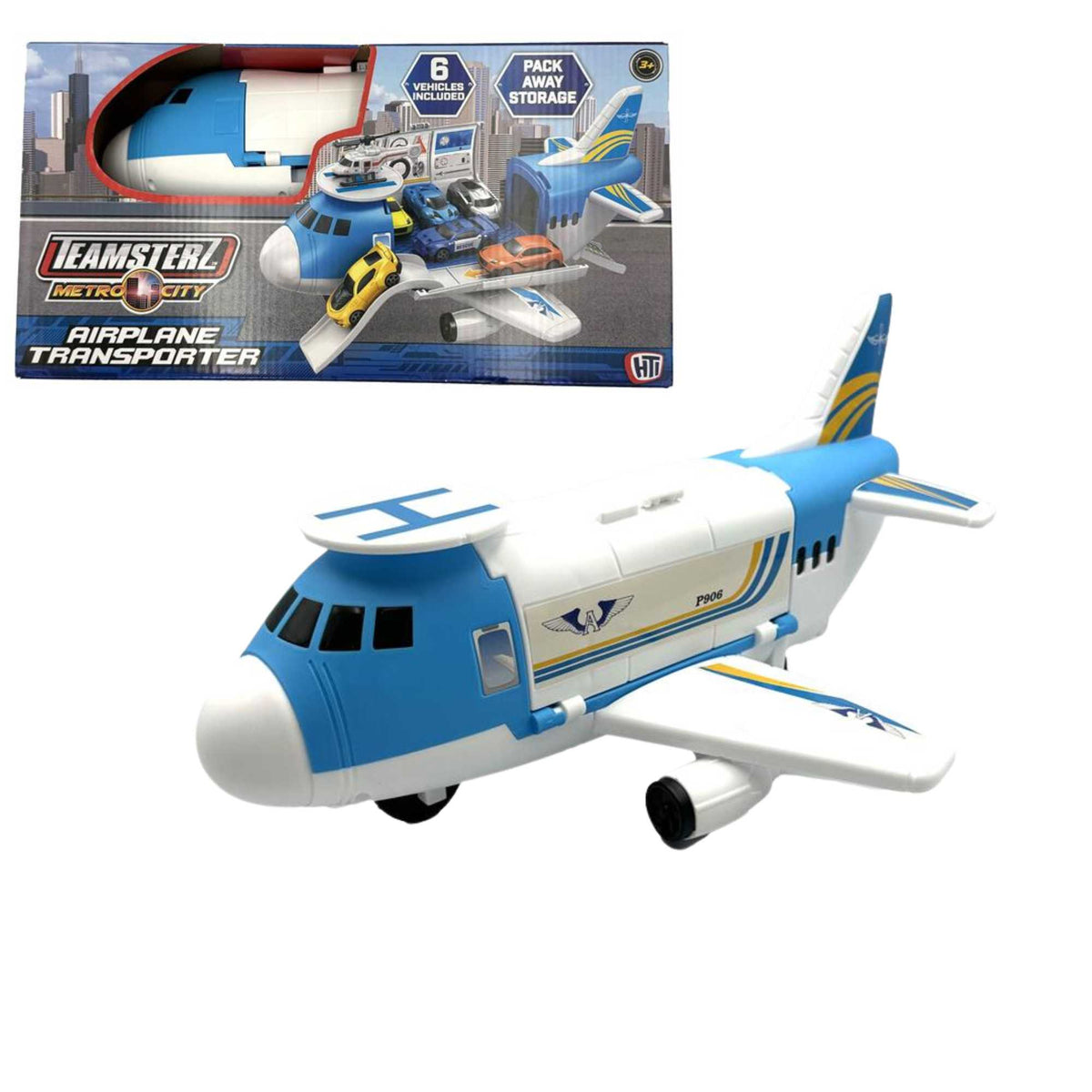 Teamsterz Aeroplane Transporter - Includes 16 Accessories Helicopters &amp; Planes