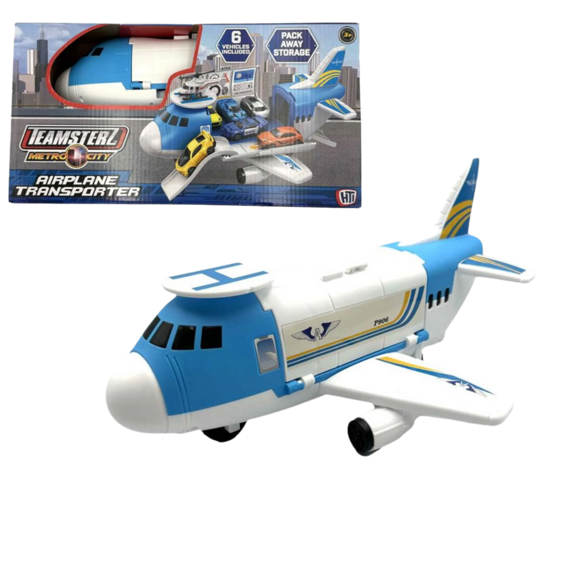 Teamsterz Aeroplane Transporter - Includes 16 Accessories Helicopters &amp; Planes
