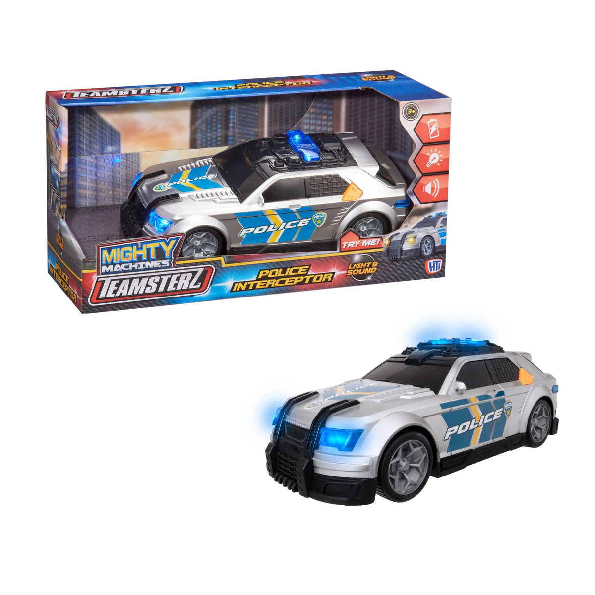 Teamsterz Mighty Machines Light &amp; Sound Police Interceptor Car