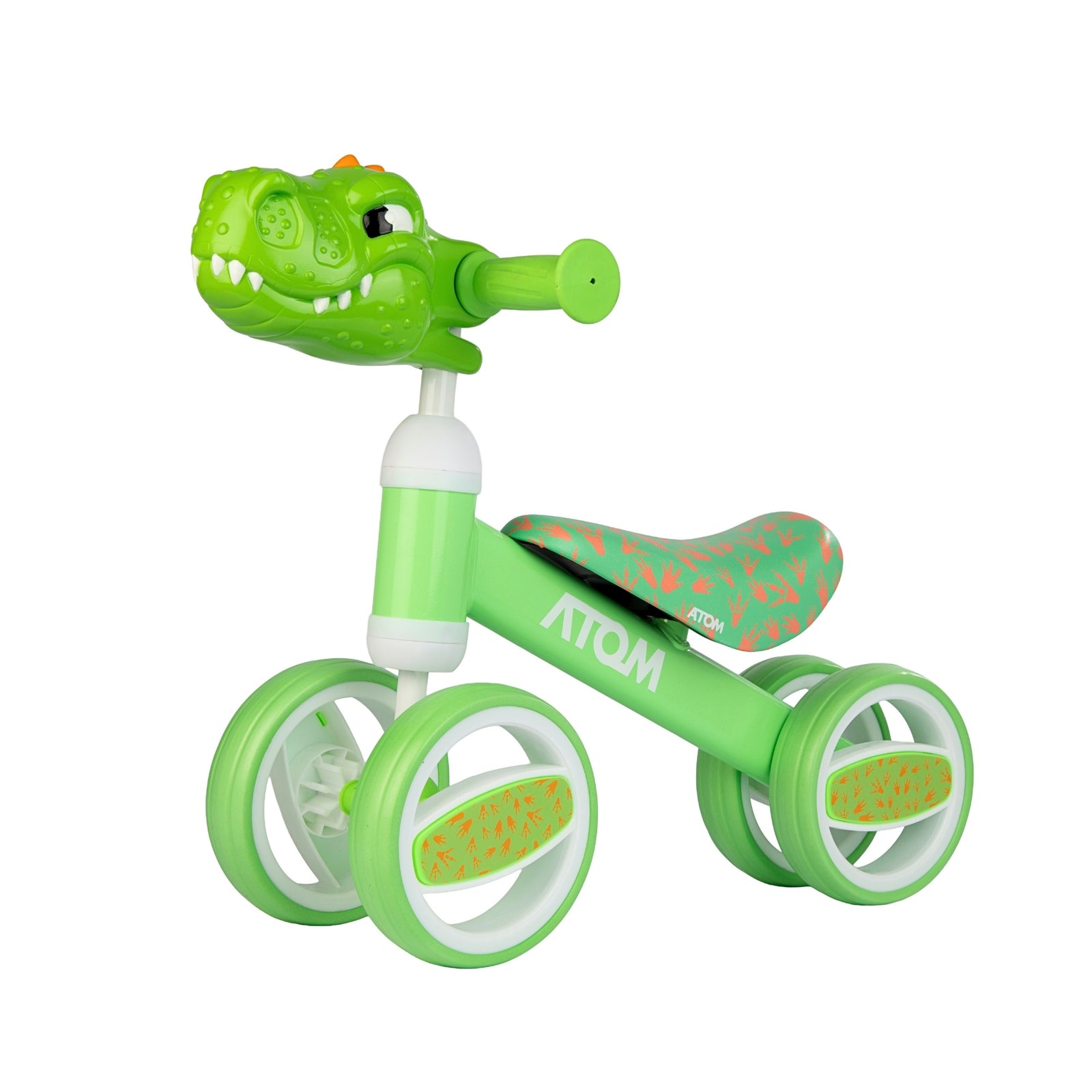 ATOM Childrens Bobble Bike - Green Dinosaur