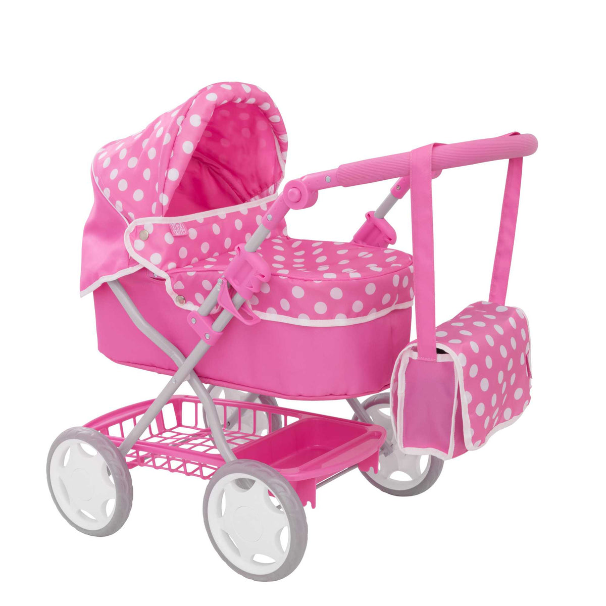 Dolly Tots Junior Dolls Pram - Stylish and Durable Toy Pram for Dolls with Adjustable Handle